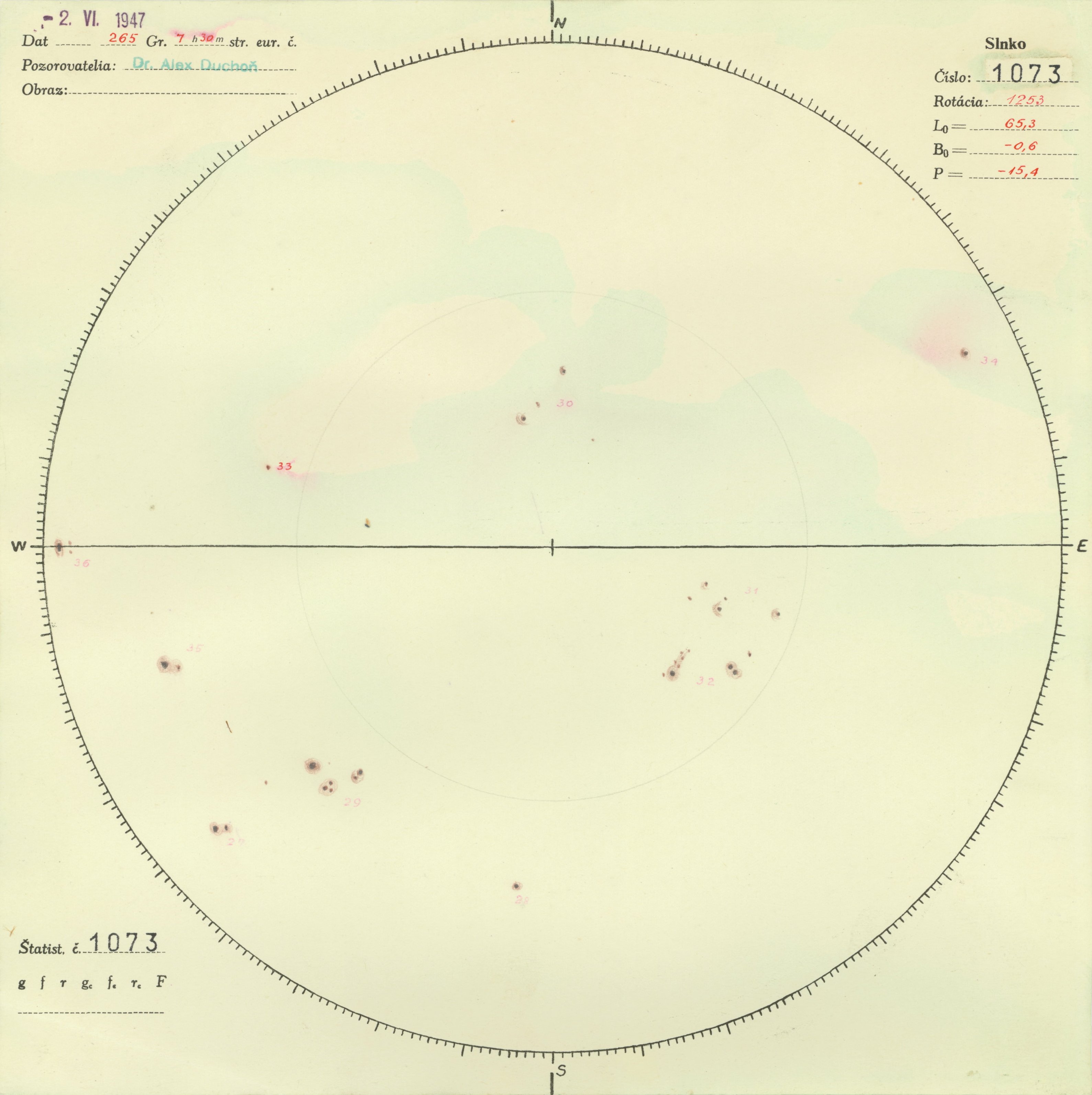 Obrázok zákresu Slnka na deň 02.06.1947