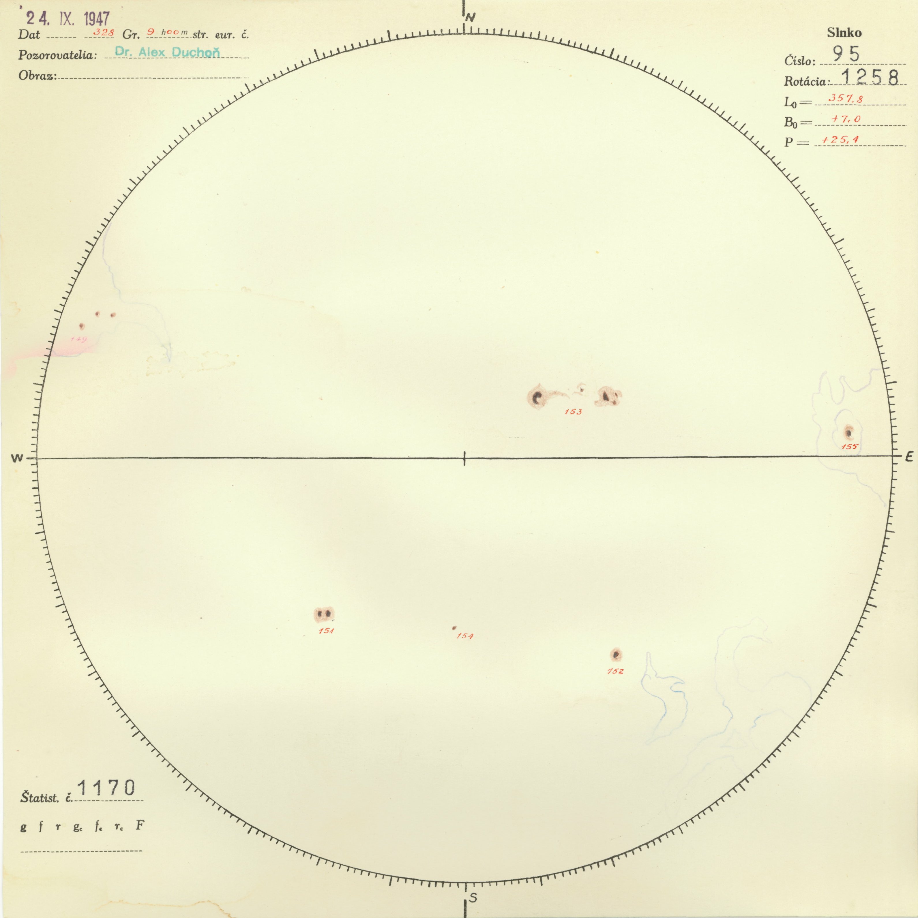 Obrázok zákresu Slnka na deň 24.09.1947