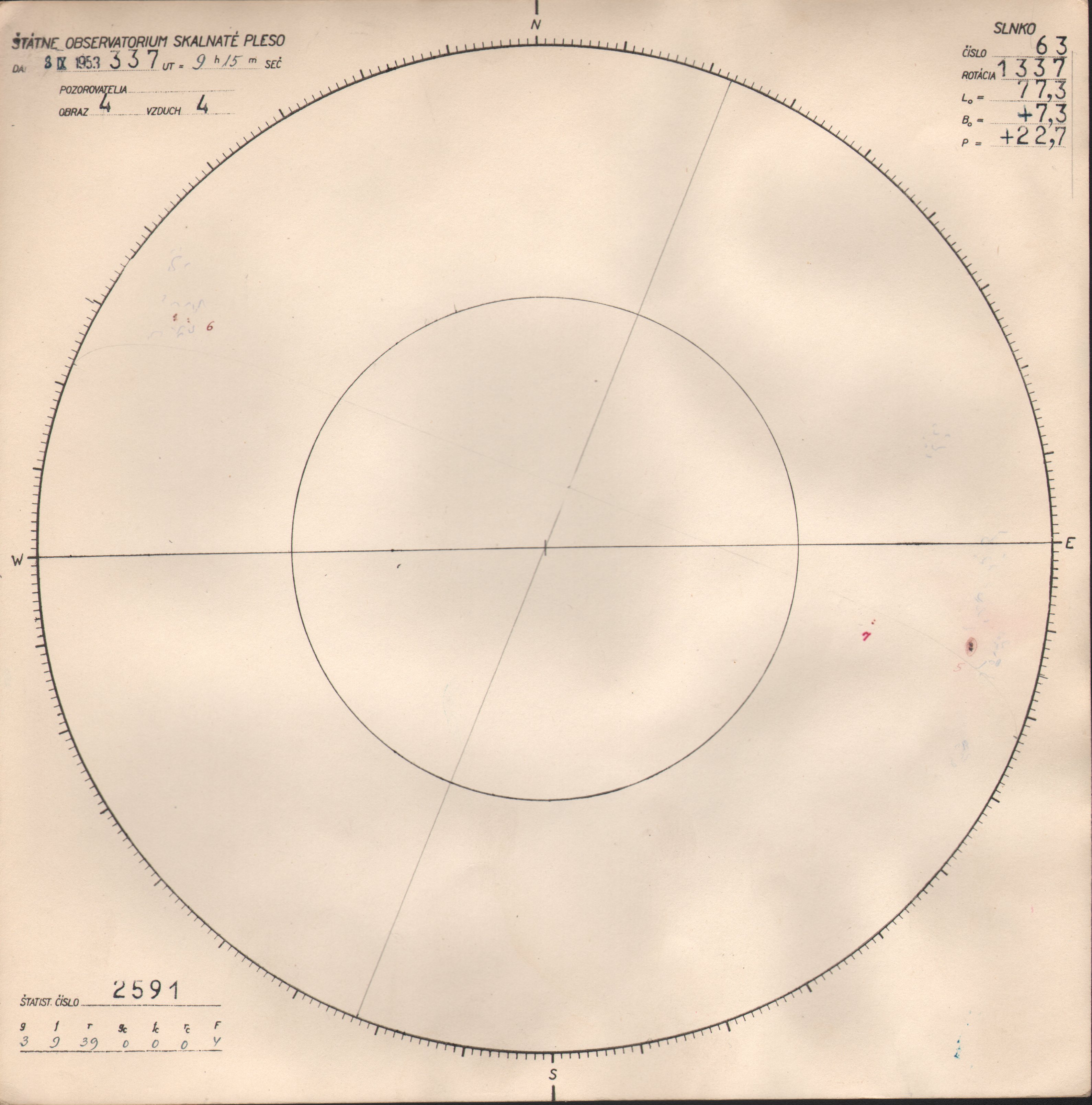 Obrázok zákresu Slnka na deň 08.09.1953