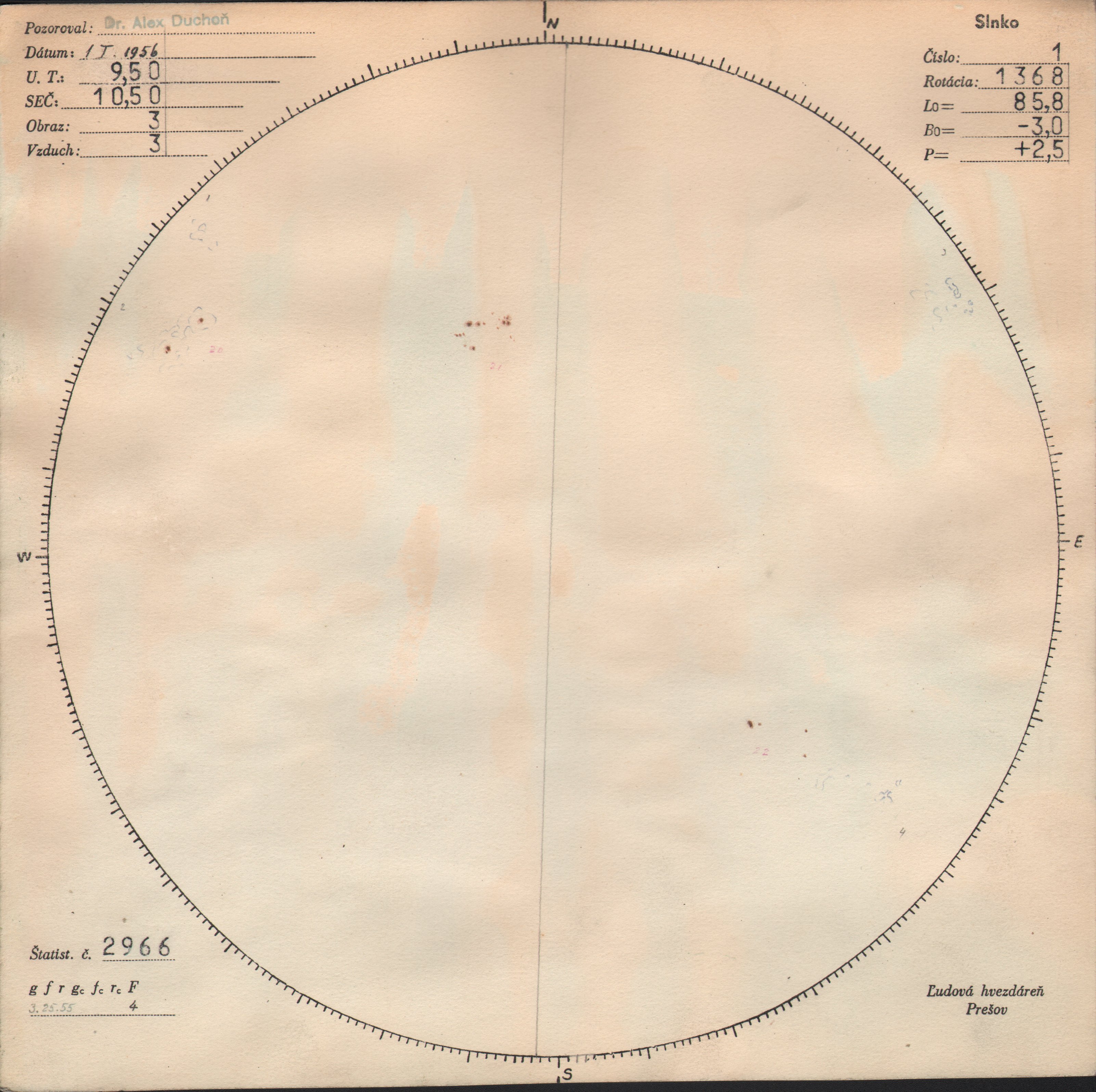 Obrázok zákresu Slnka na deň 01.01.1956