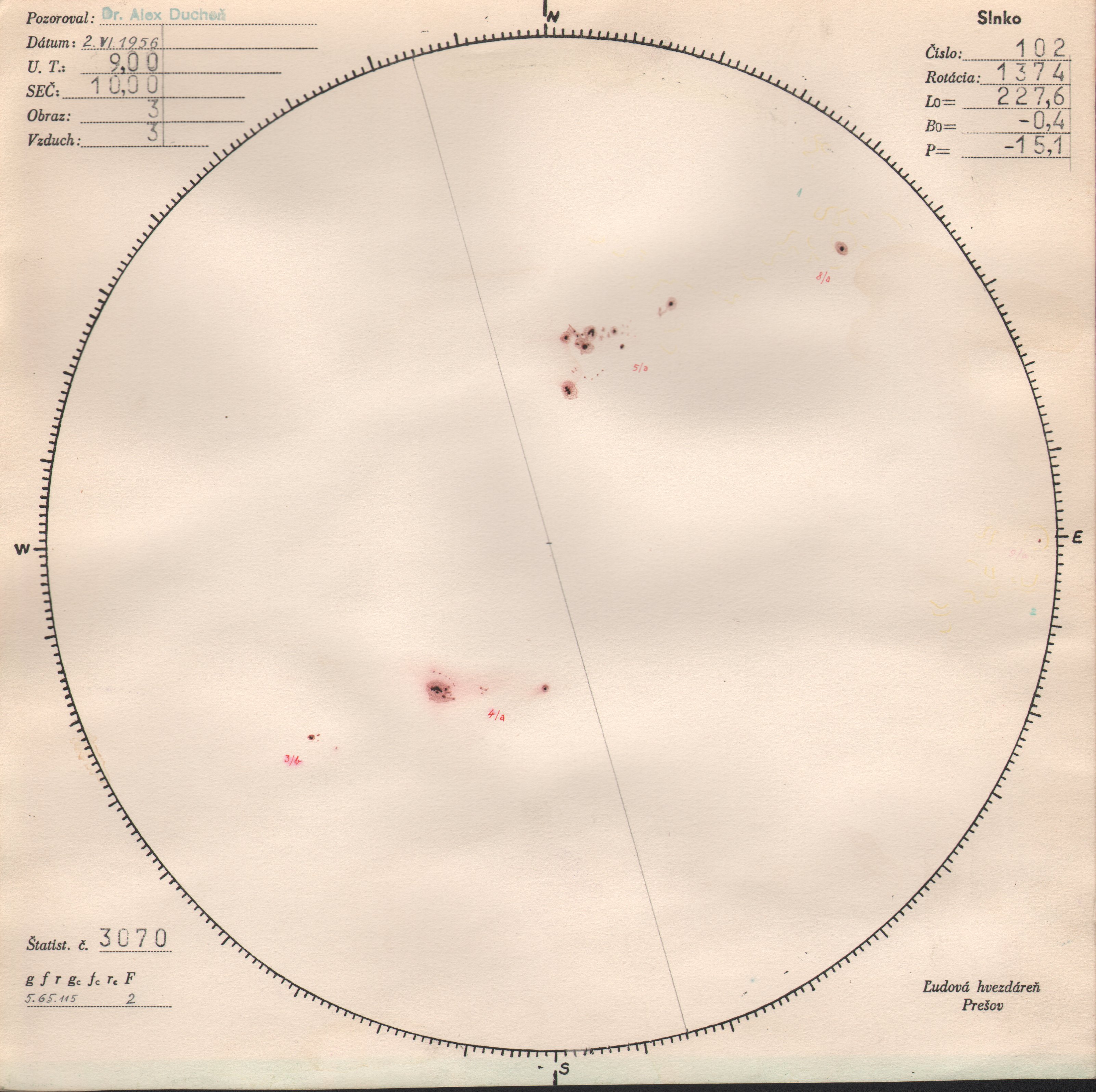 Obrázok zákresu Slnka na deň 02.06.1956