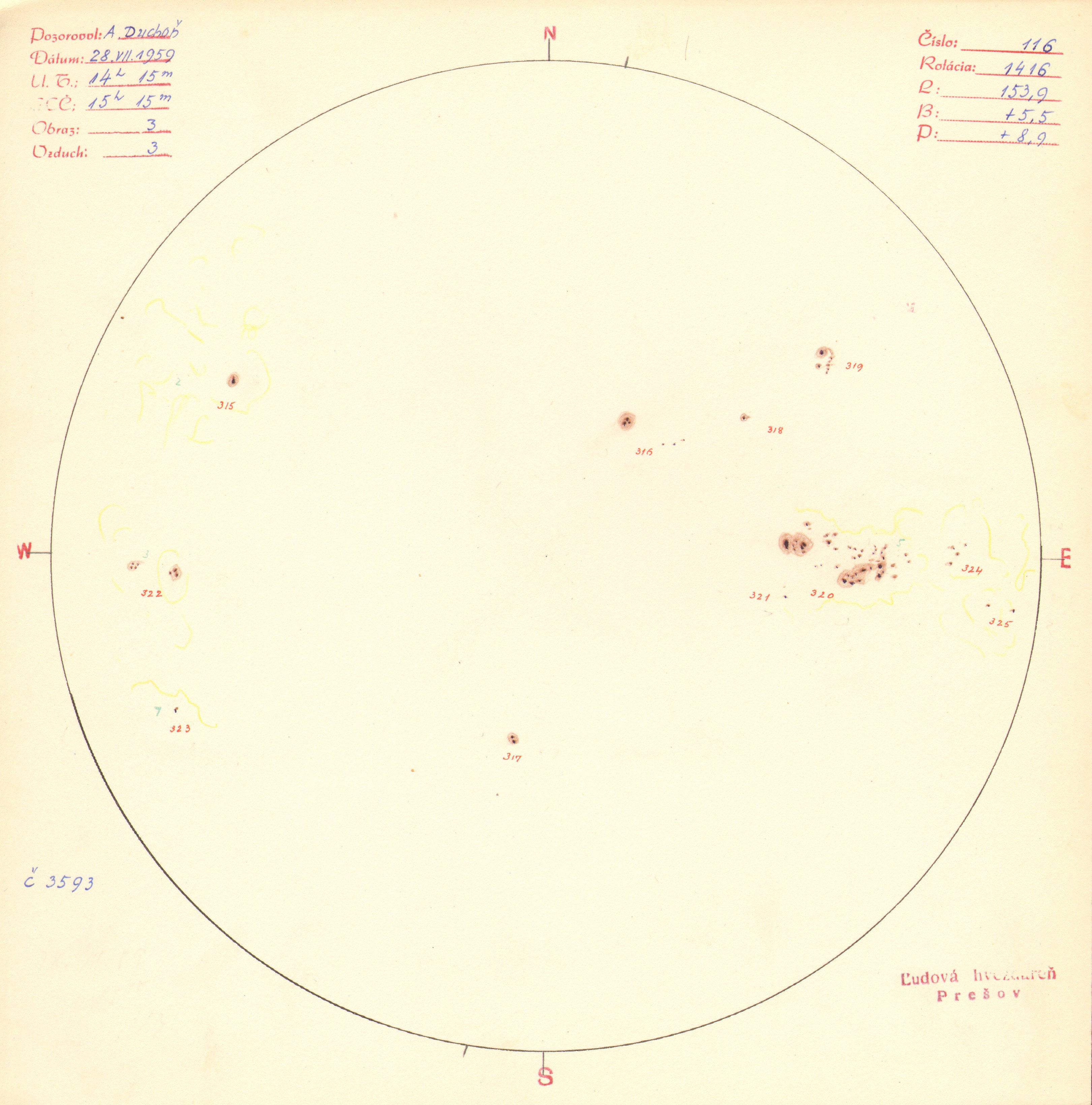 Obrázok zákresu Slnka na deň 28.07.1959