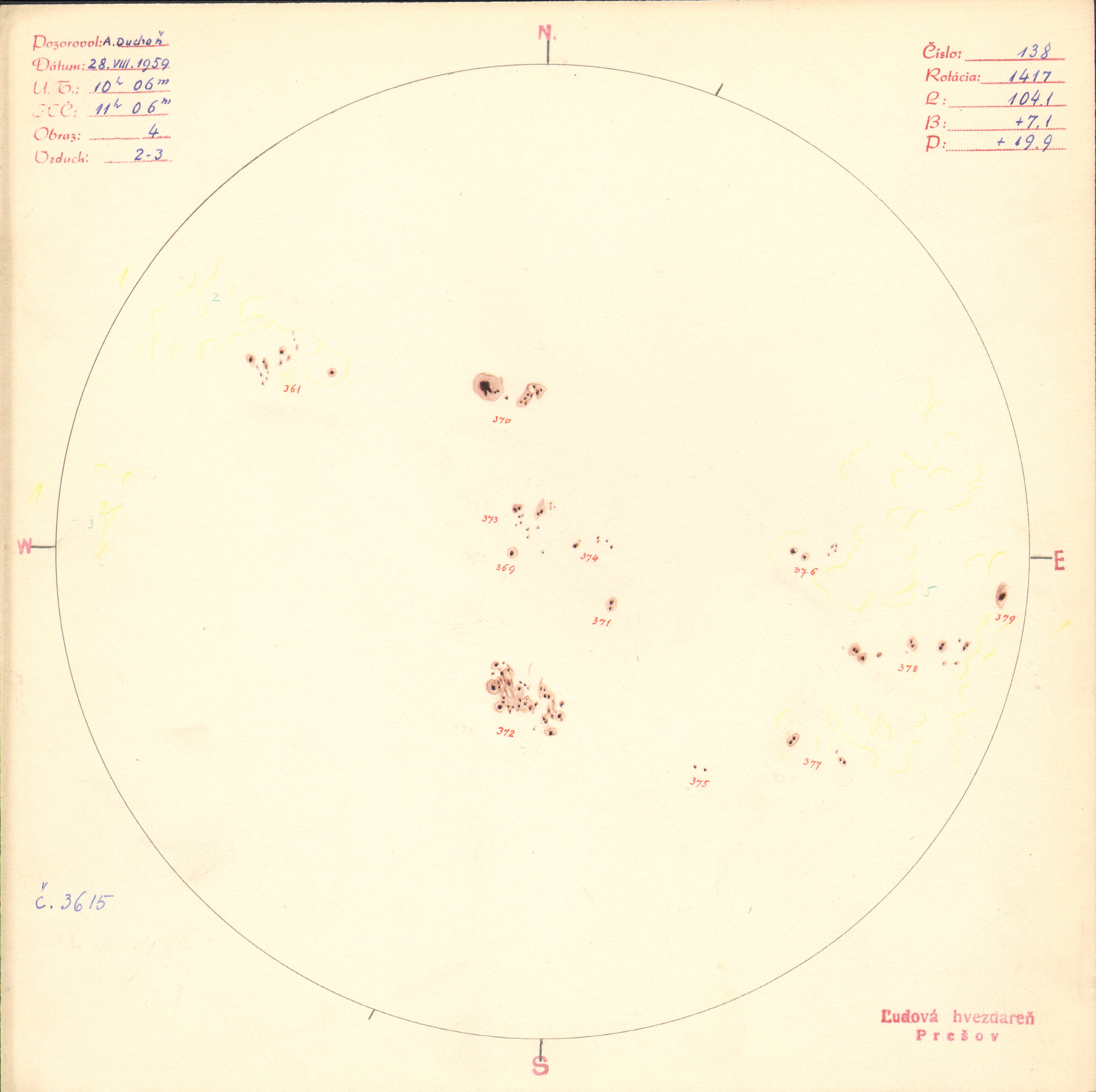Obrázok zákresu Slnka na deň 28.08.1959