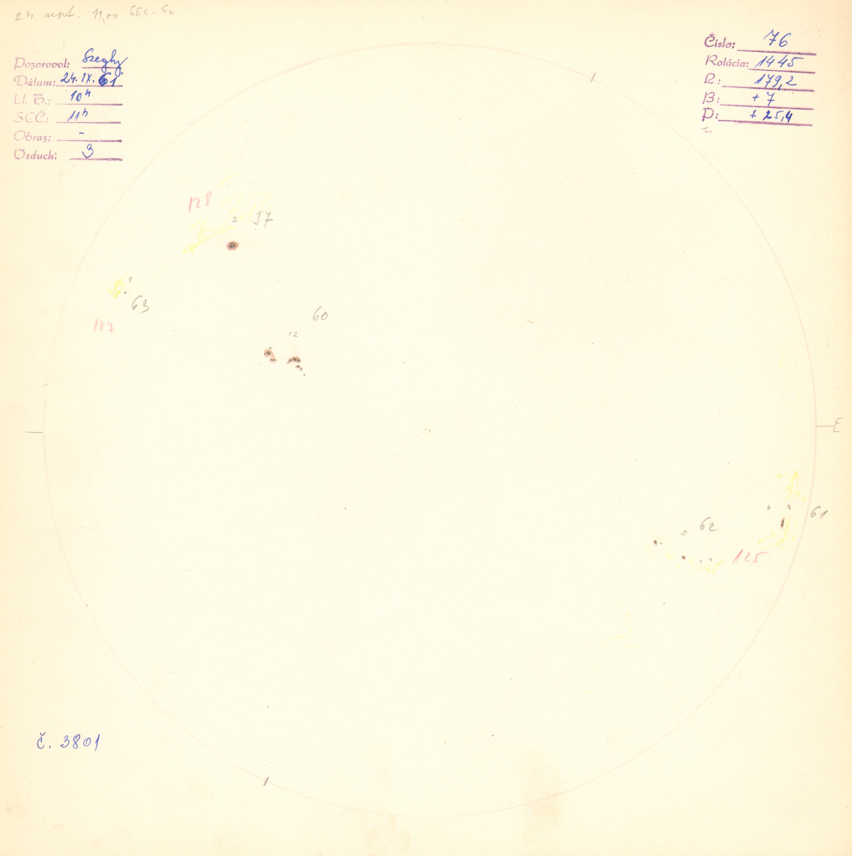 Obrázok zákresu Slnka na deň 24.09.1961