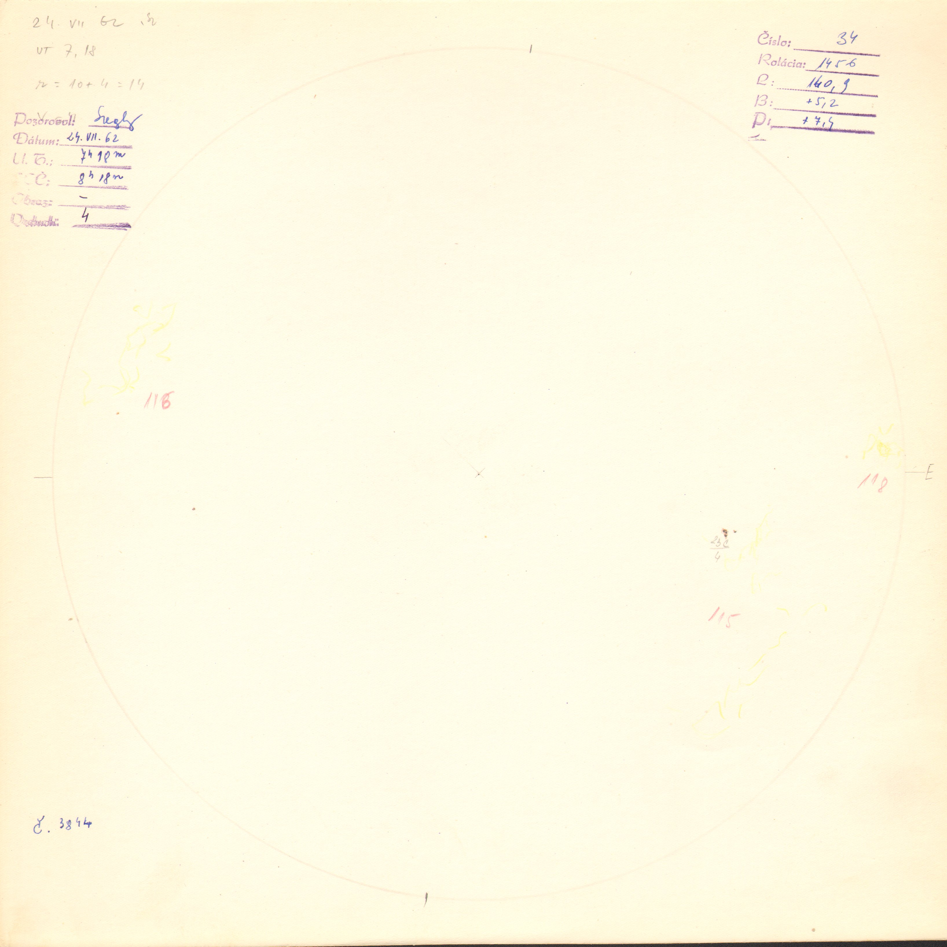Obrázok zákresu Slnka na deň 24.07.1962