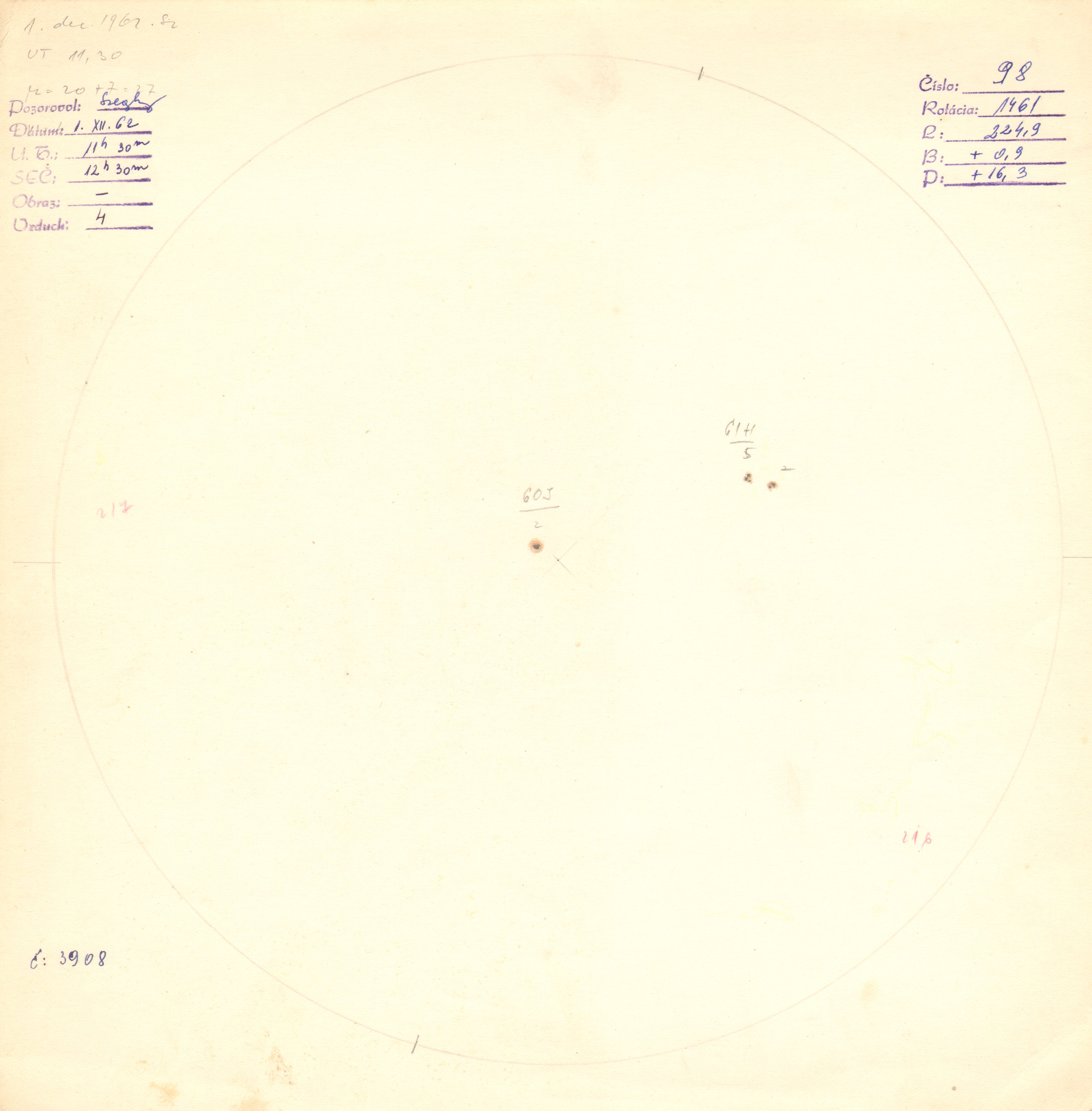 Obrázok zákresu Slnka na deň 01.12.1962
