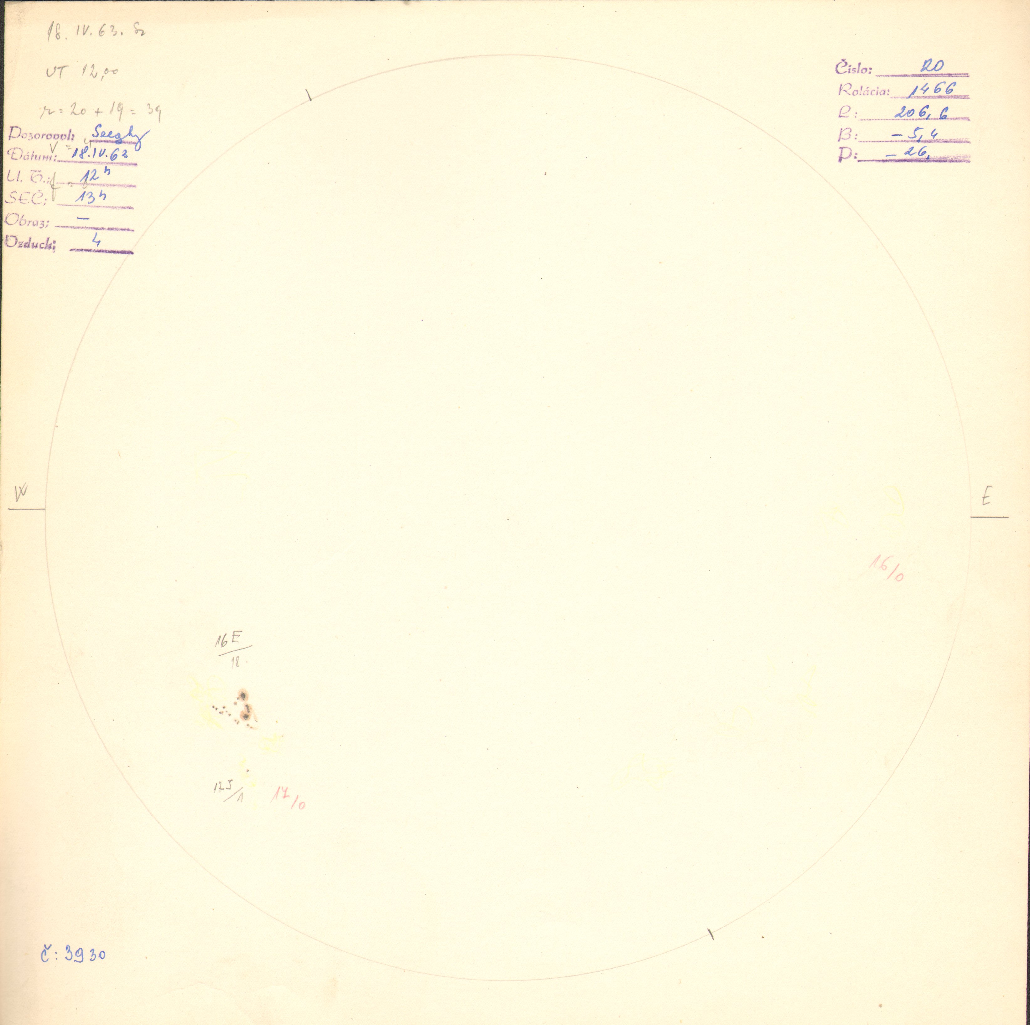 Obrázok zákresu Slnka na deň 18.04.1963