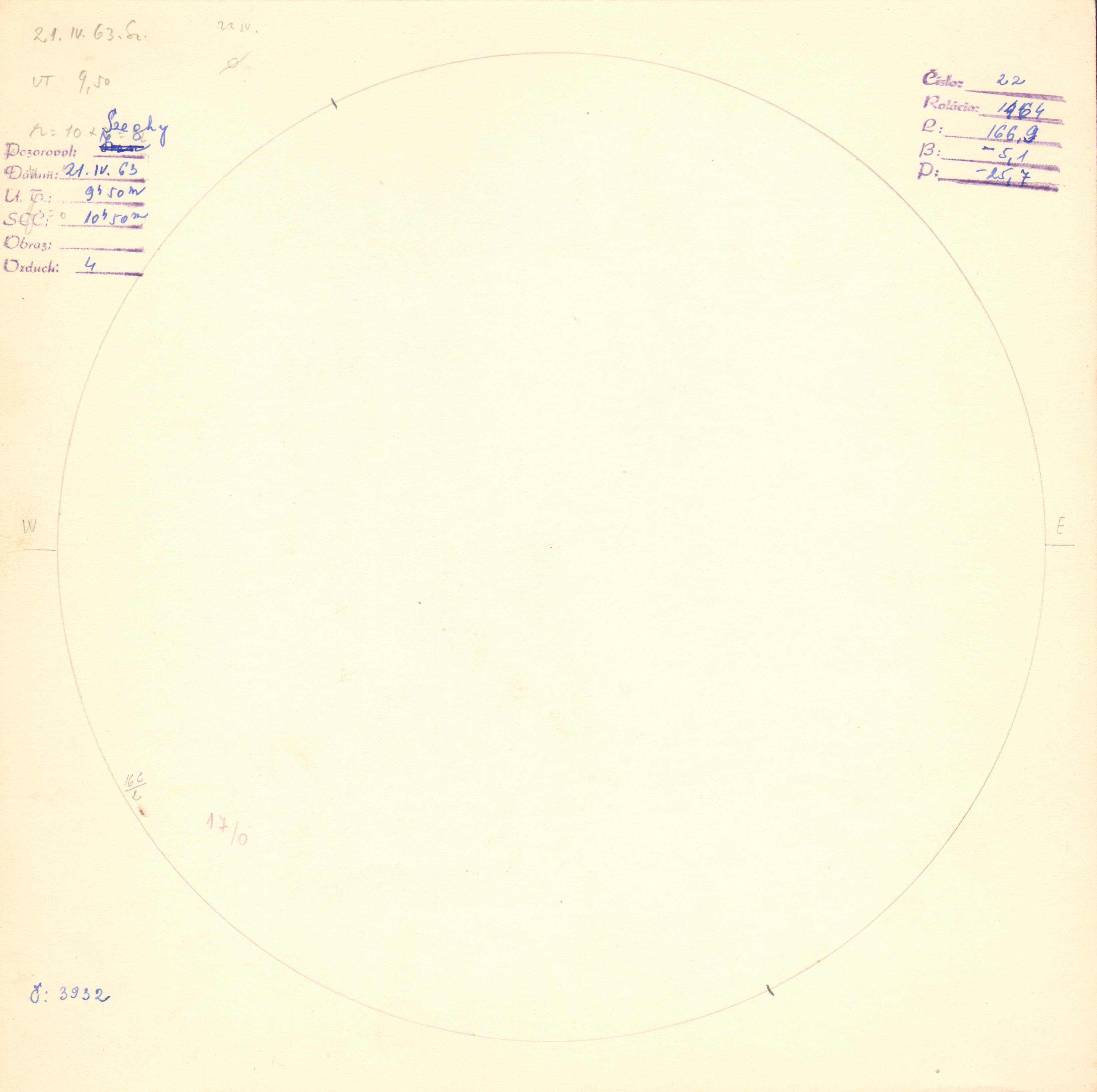 Obrázok zákresu Slnka na deň 21.04.1963
