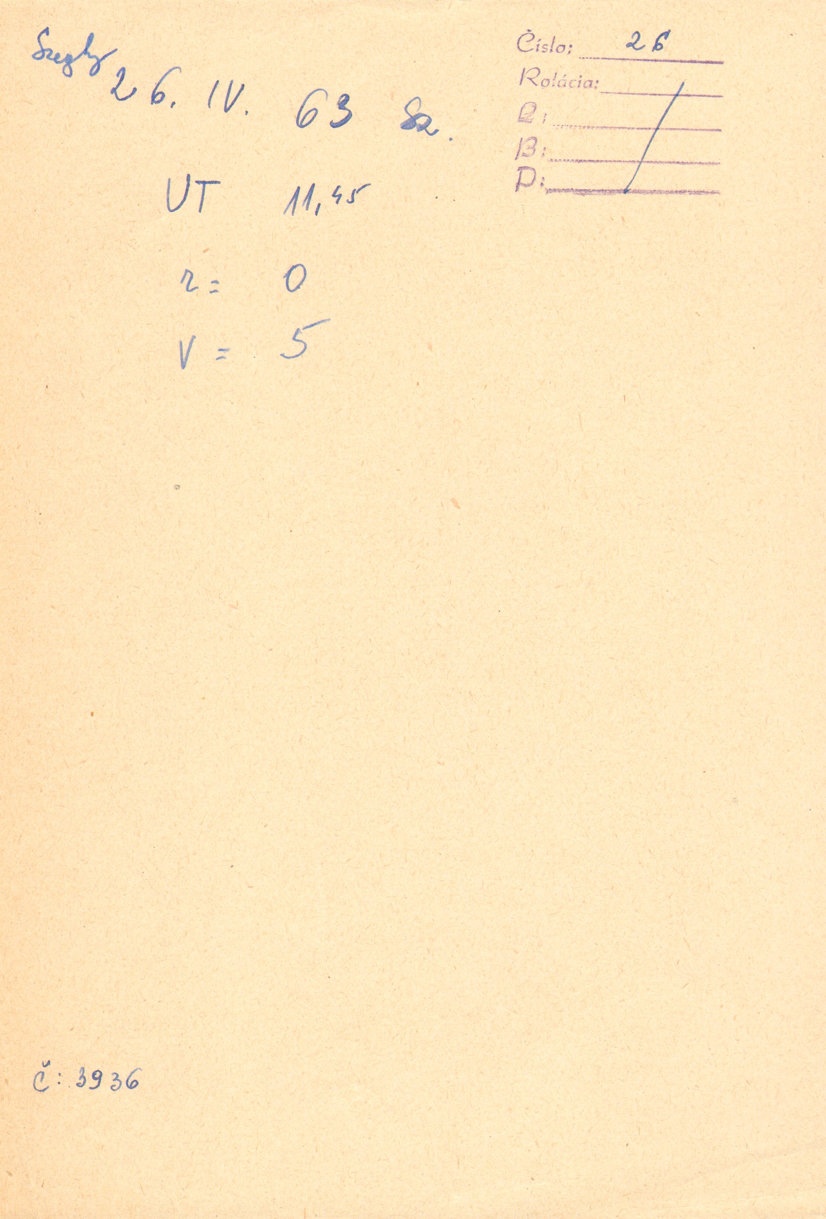 Obrázok zákresu Slnka na deň 26.04.1963