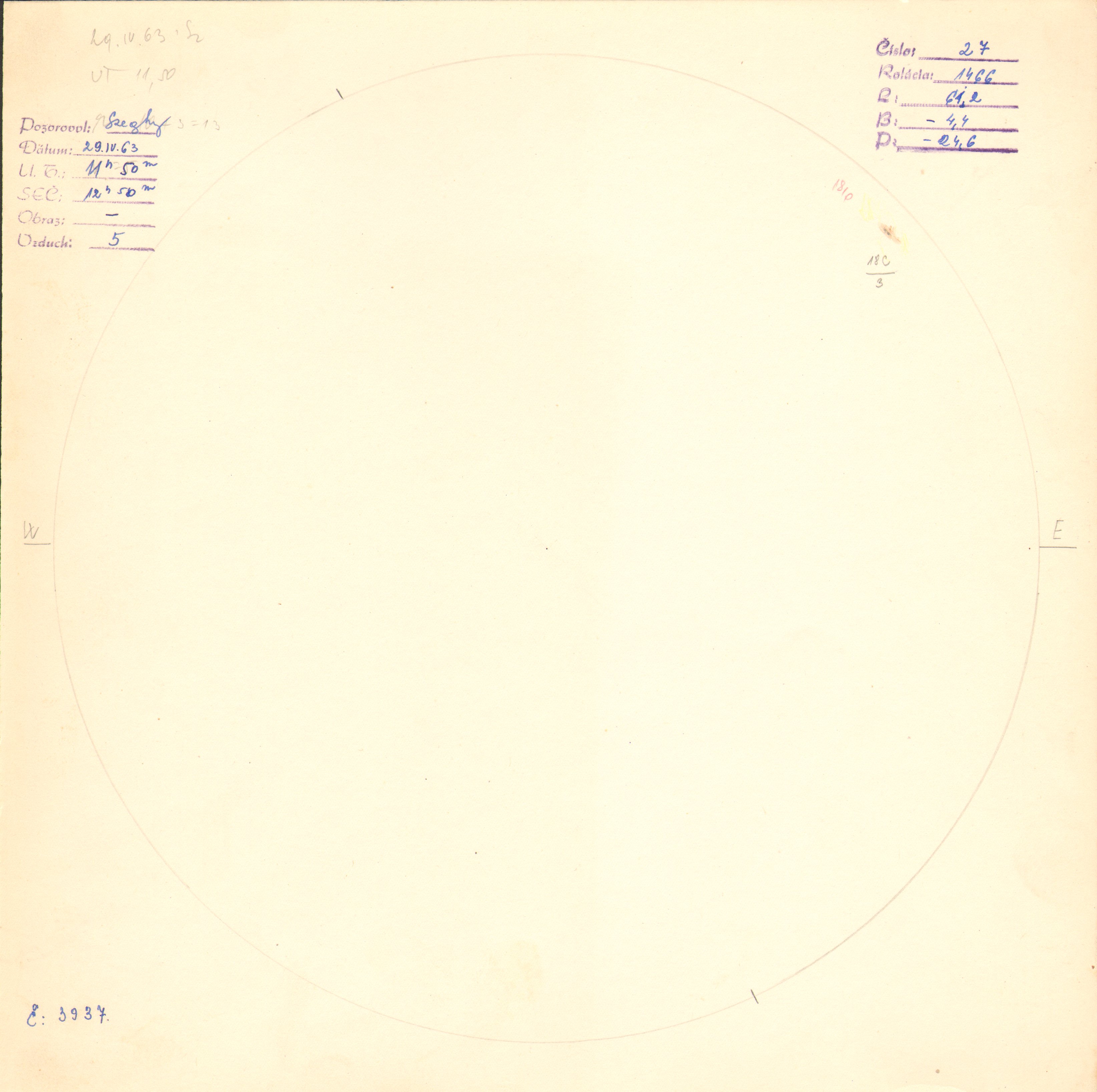 Obrázok zákresu Slnka na deň 29.04.1963