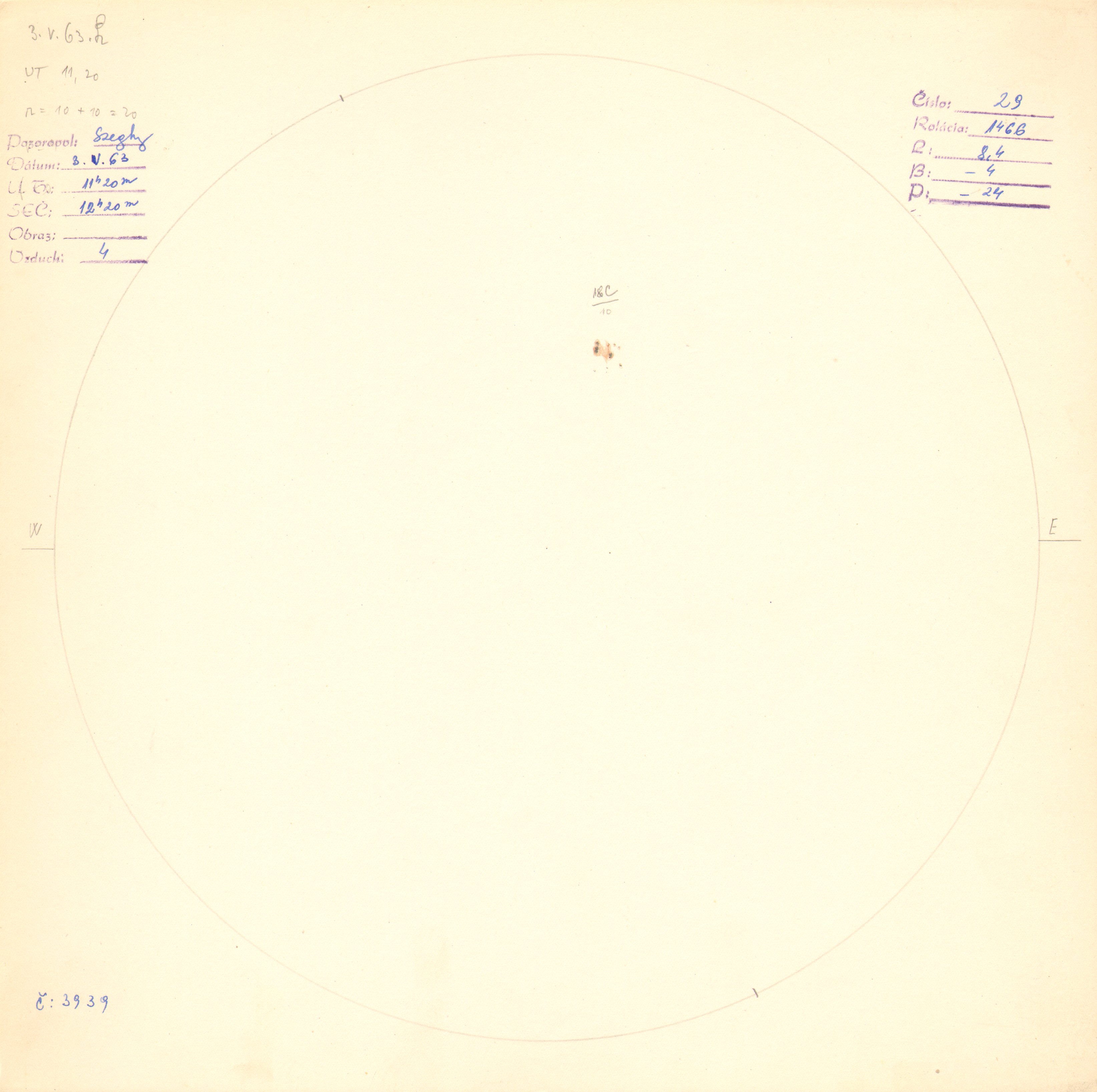 Obrázok zákresu Slnka na deň 03.05.1963