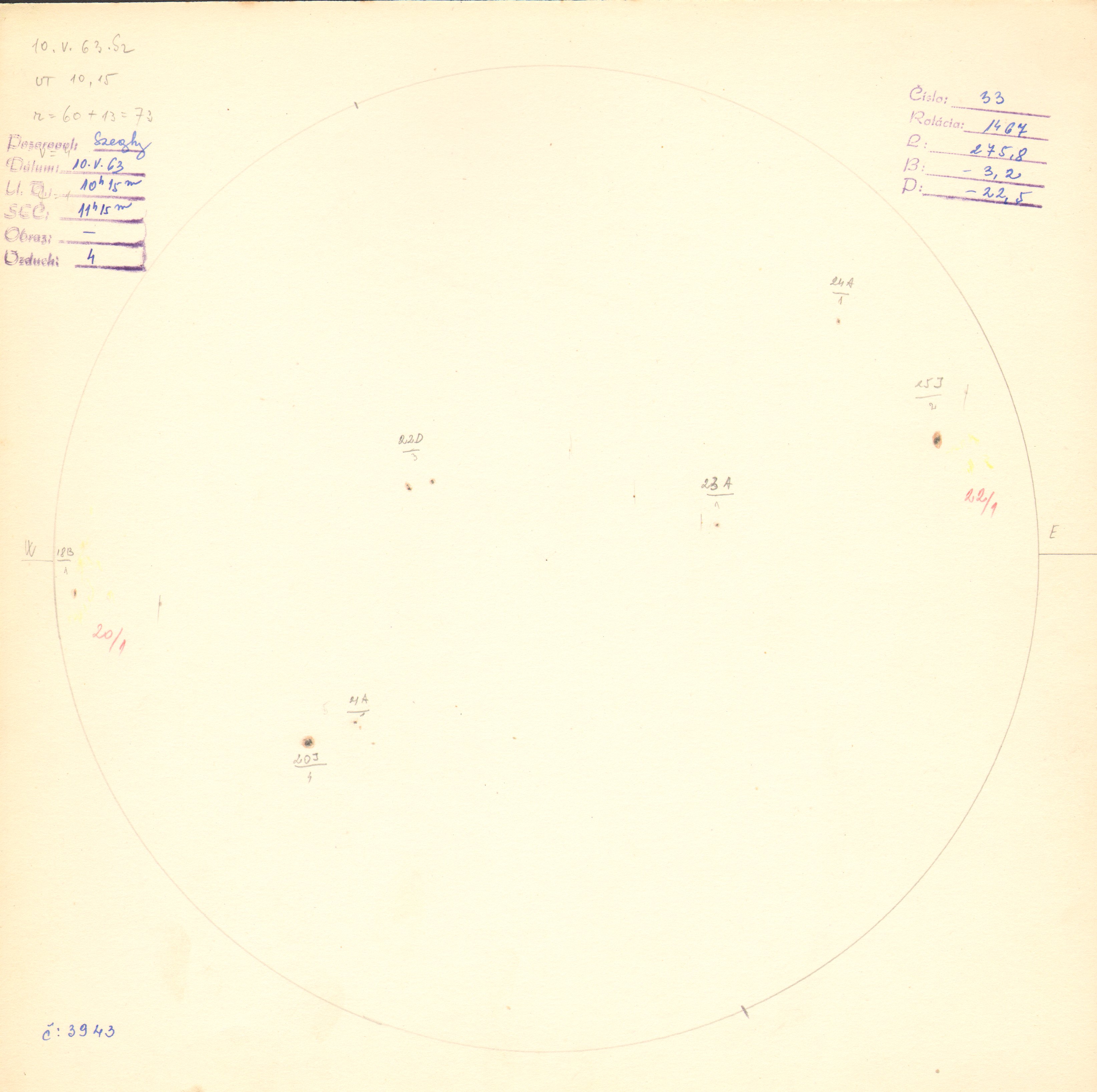 Obrázok zákresu Slnka na deň 10.05.1963