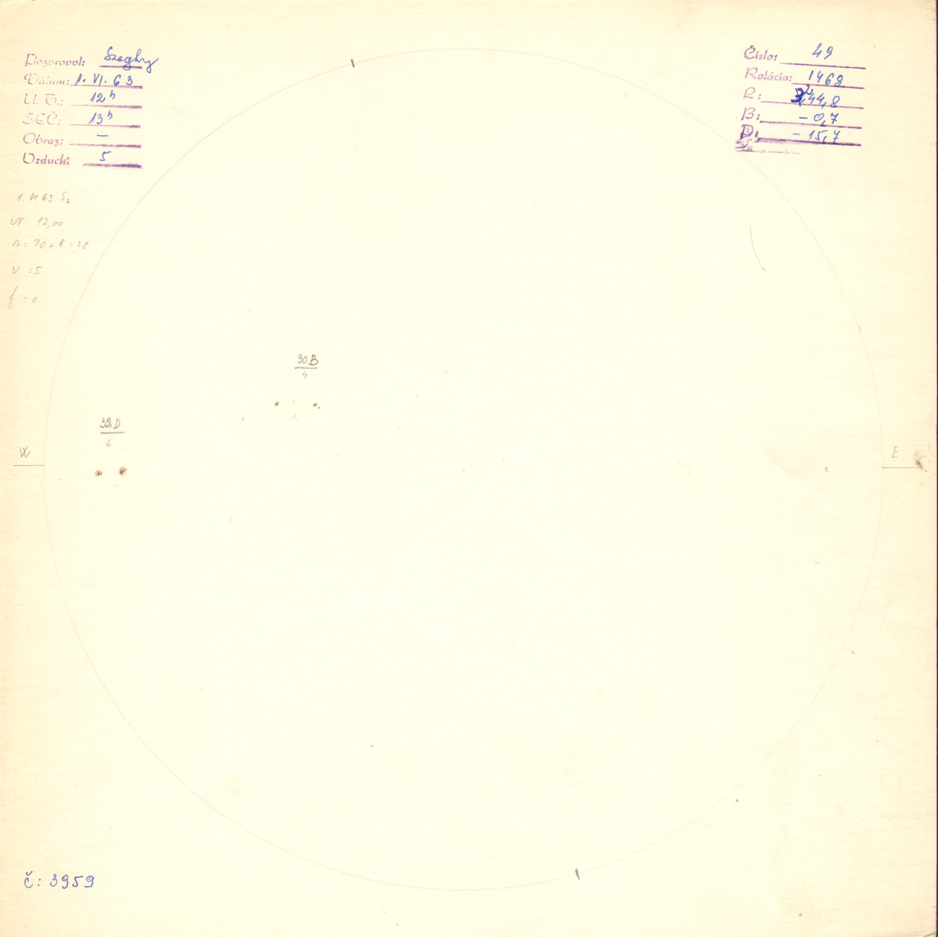 Obrázok zákresu Slnka na deň 01.06.1963