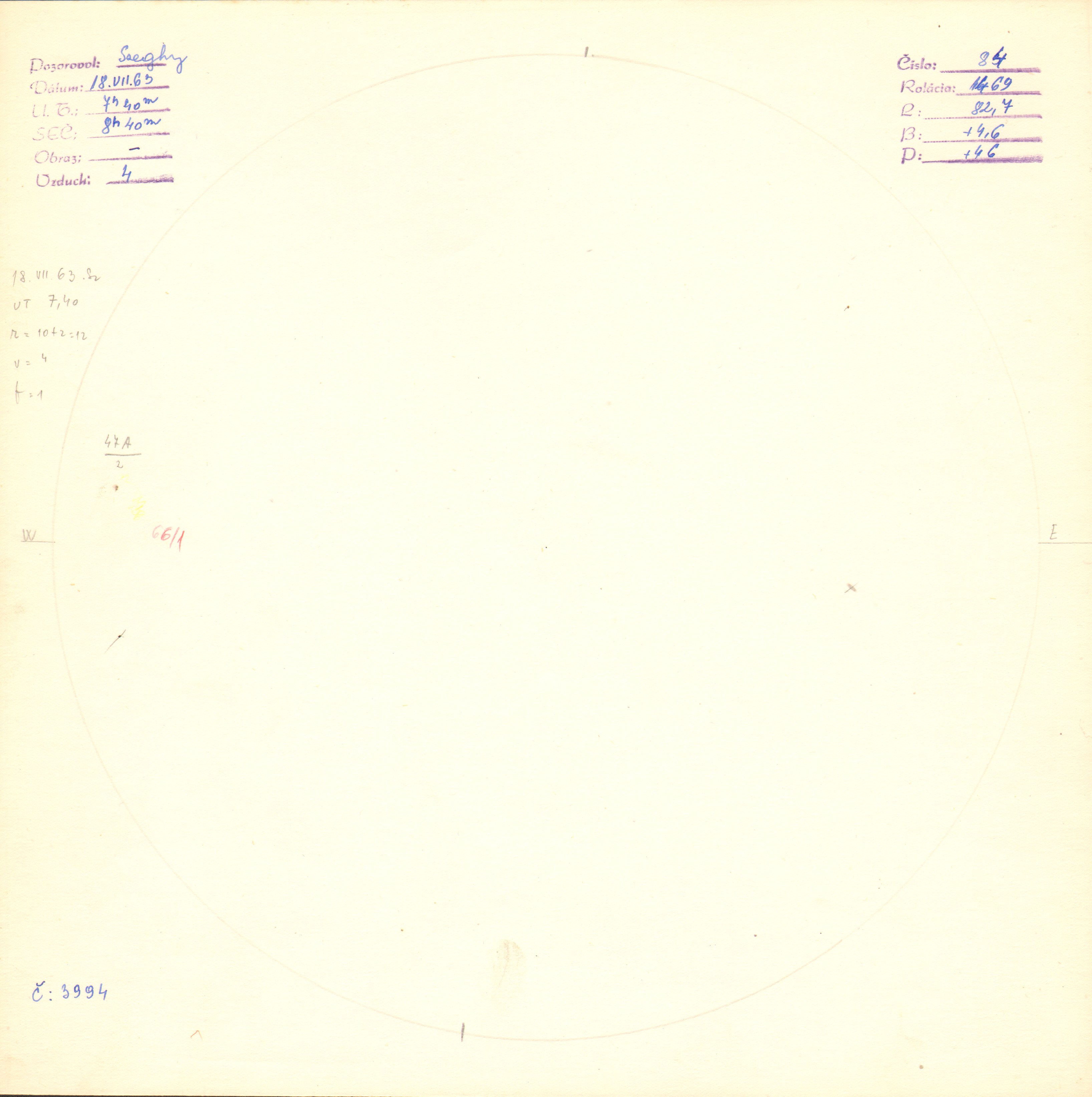 Obrázok zákresu Slnka na deň 18.07.1963