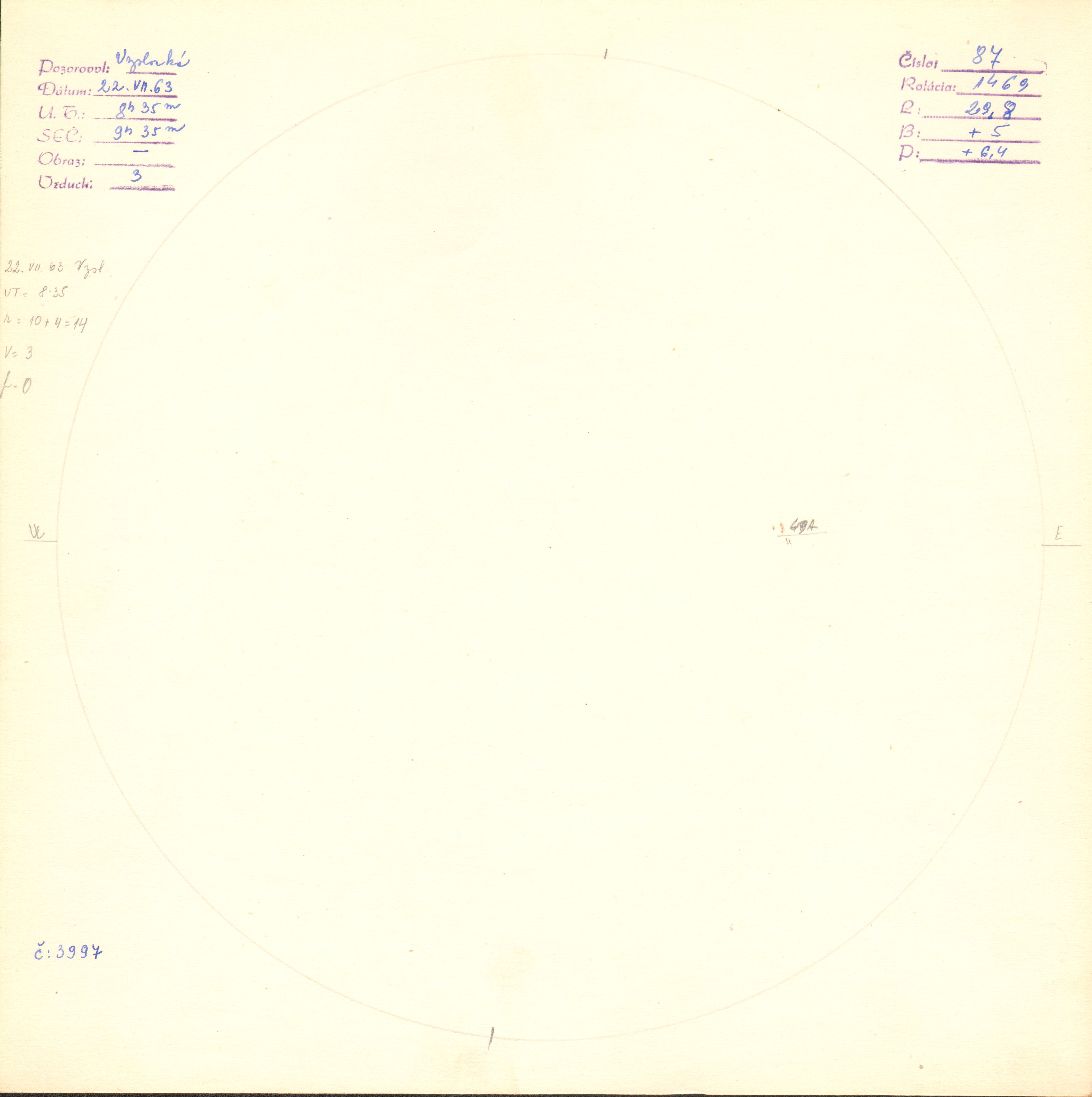 Obrázok zákresu Slnka na deň 22.07.1963