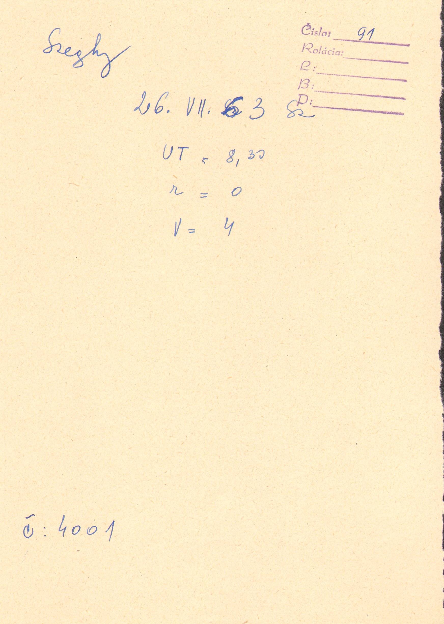 Obrázok zákresu Slnka na deň 26.07.1963