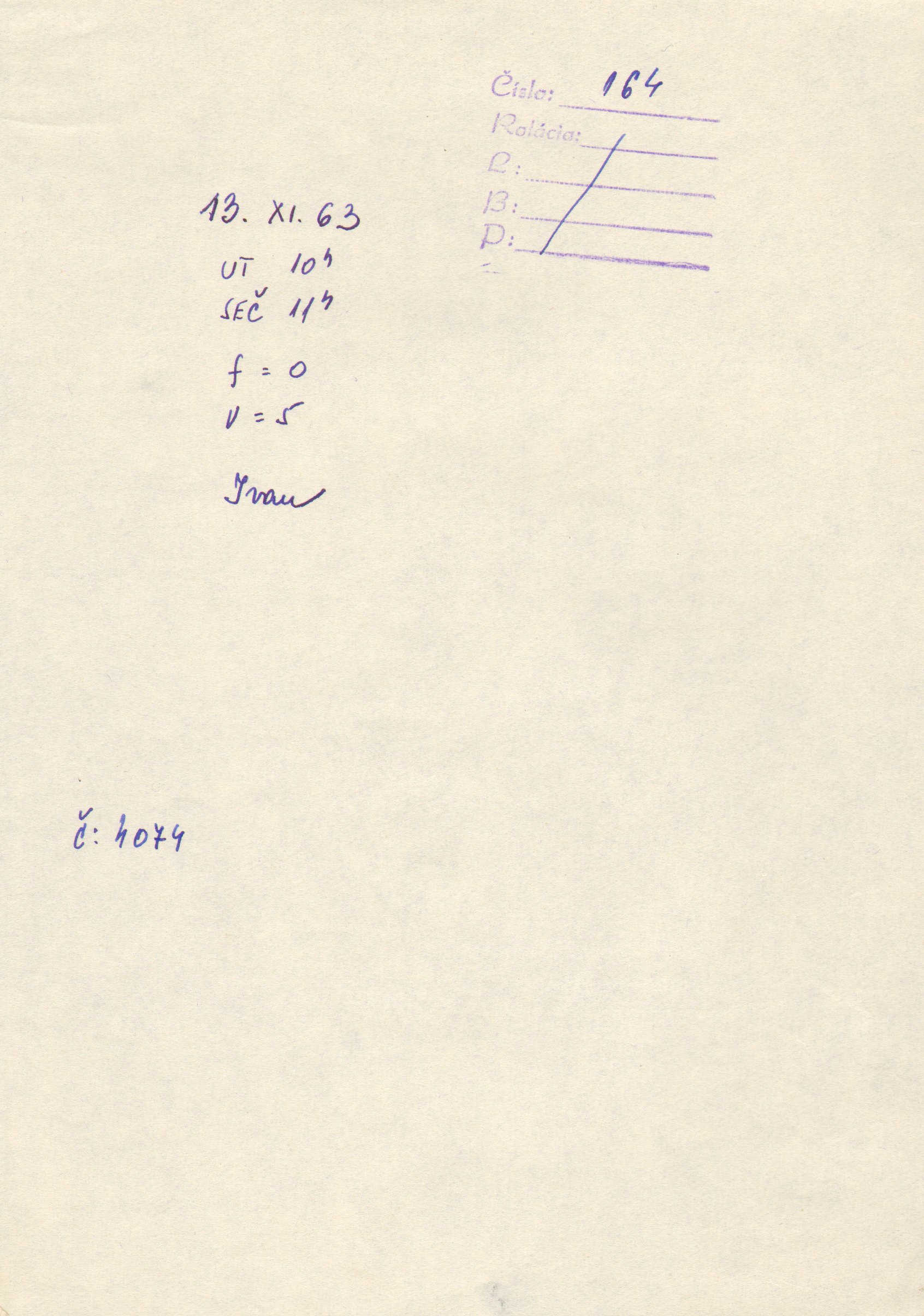 Obrázok zákresu Slnka na deň 13.11.1963