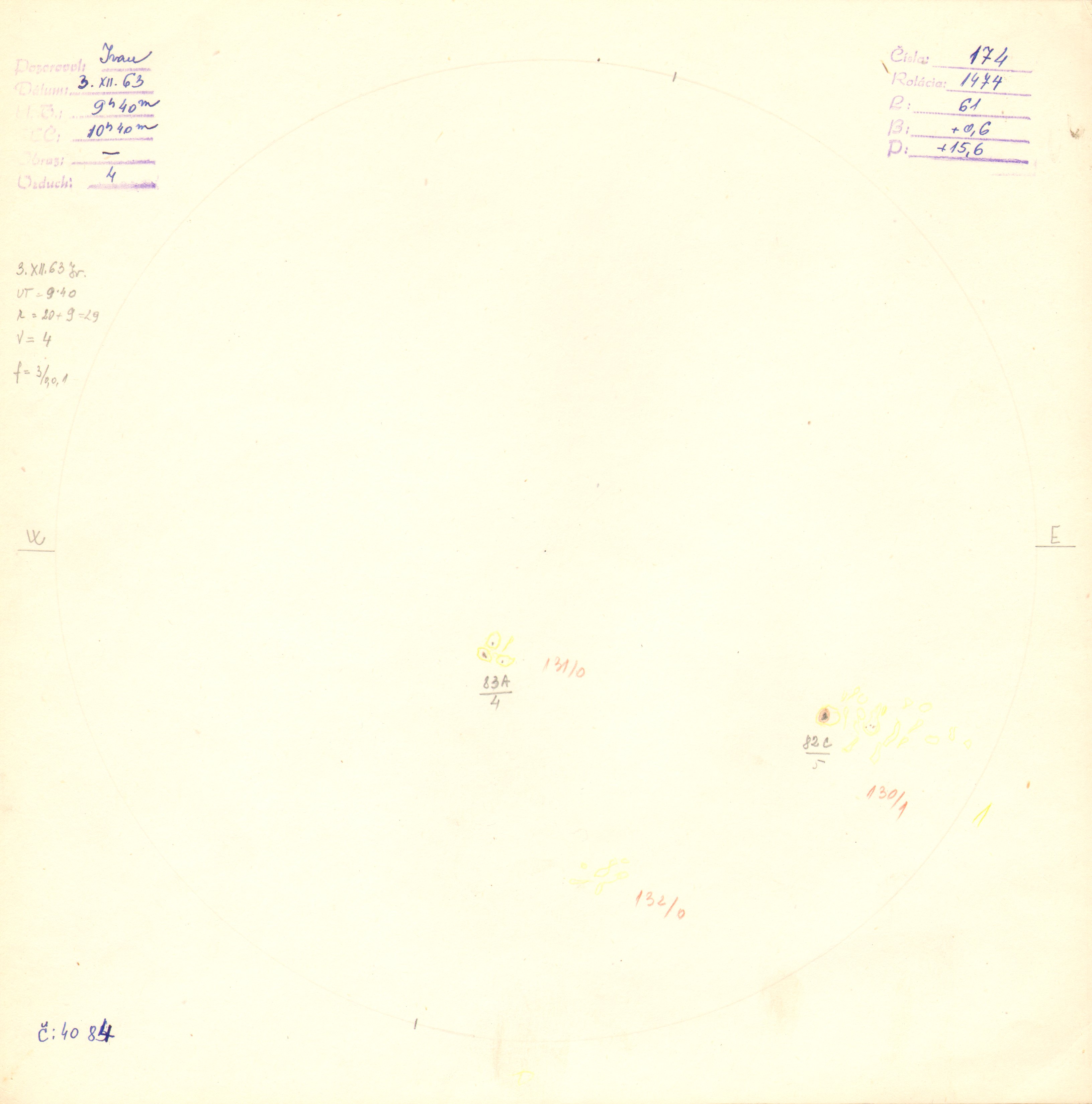 Obrázok zákresu Slnka na deň 03.12.1963