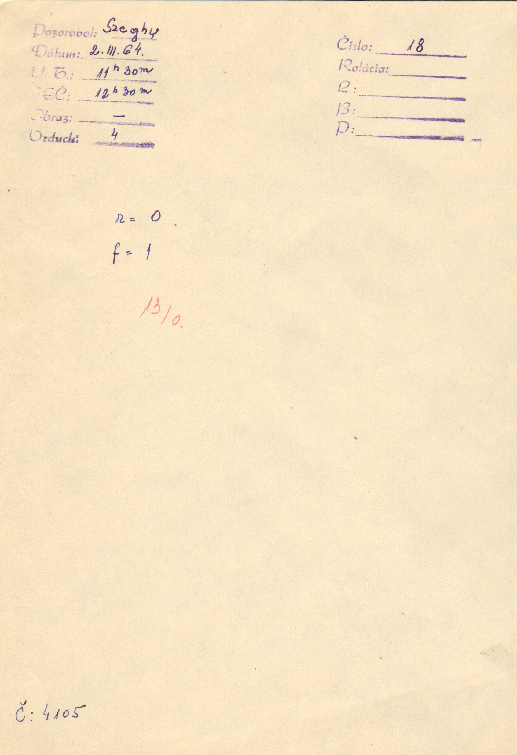 Obrázok zákresu Slnka na deň 02.03.1964