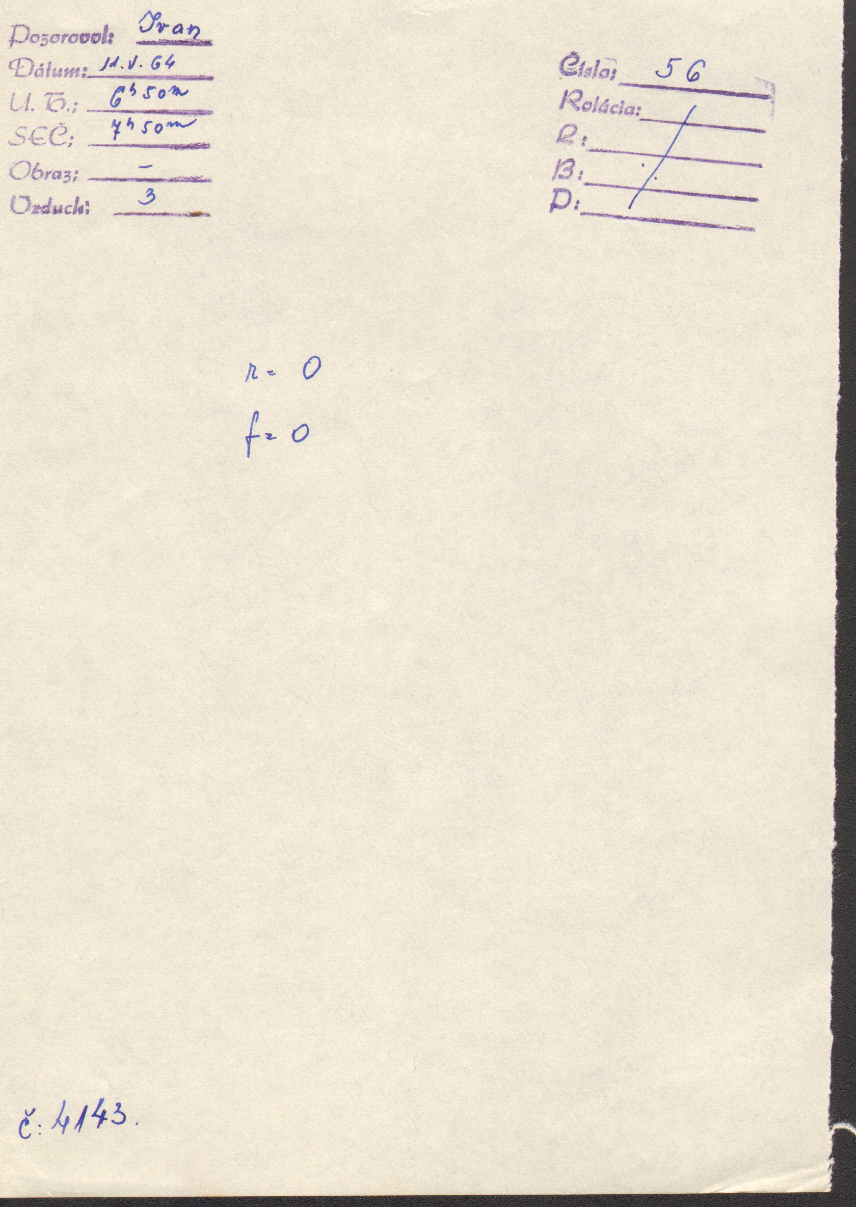 Obrázok zákresu Slnka na deň 11.05.1964