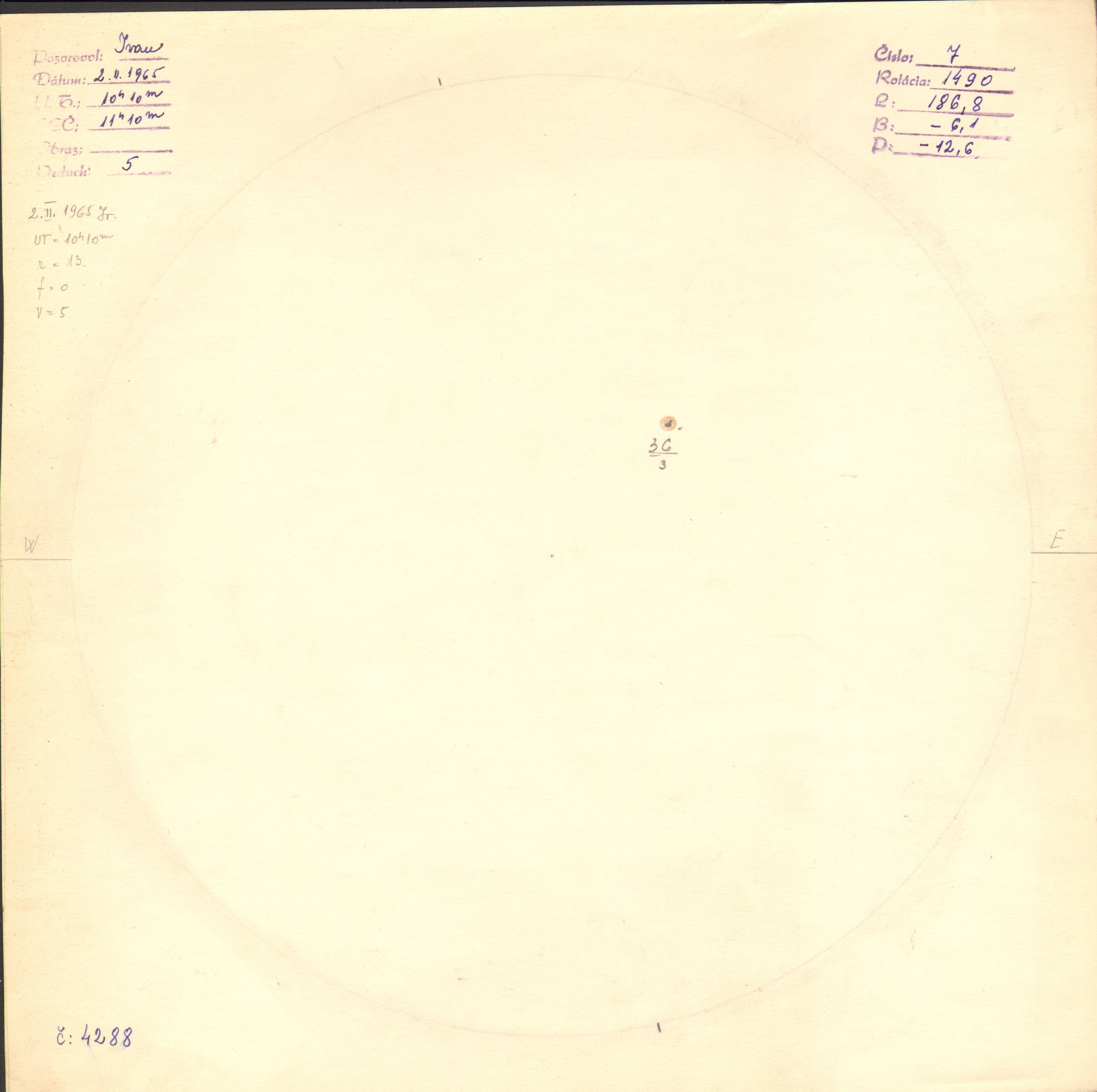 Obrázok zákresu Slnka na deň 02.02.1965