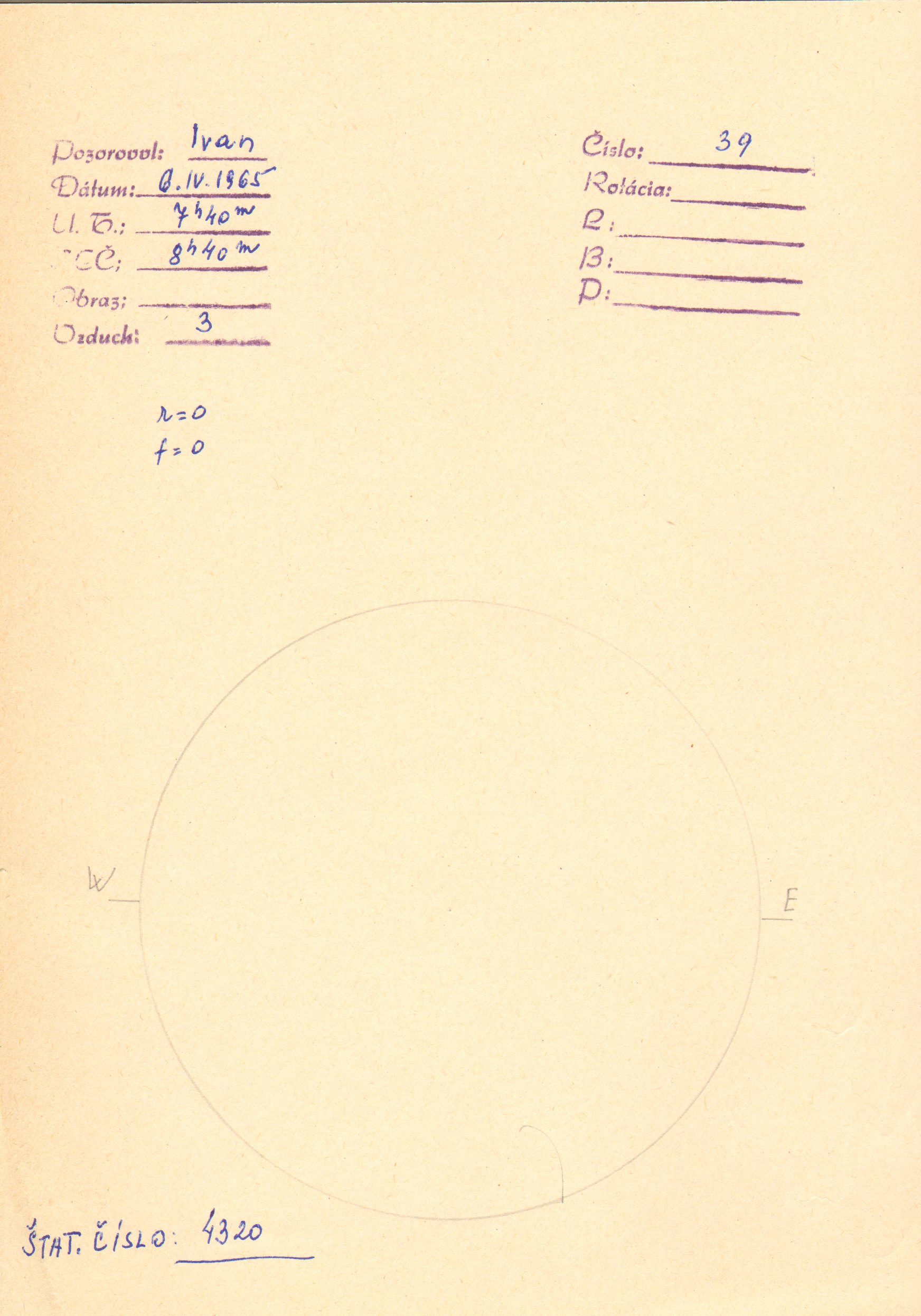Obrázok zákresu Slnka na deň 06.04.1965