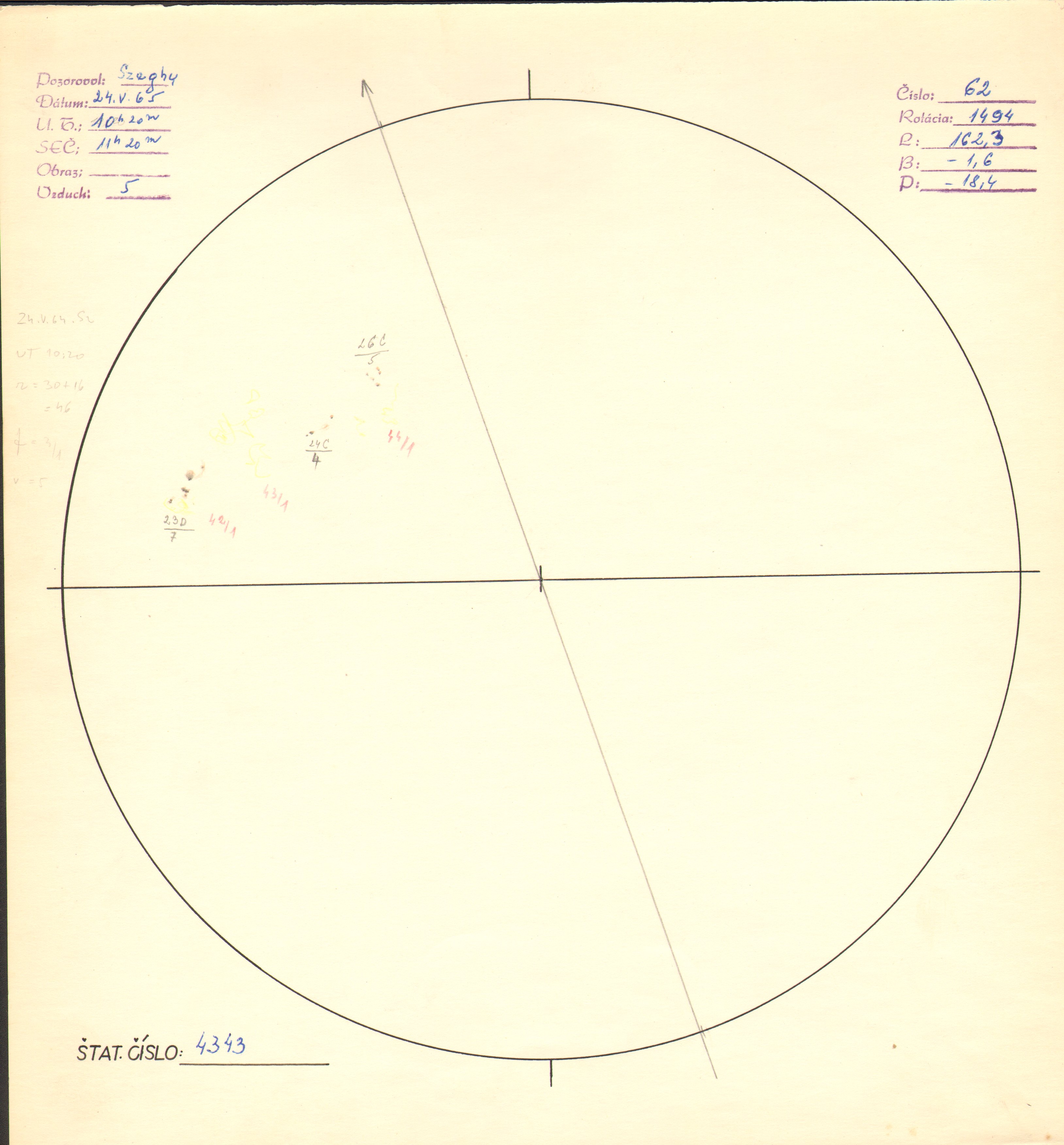 Obrázok zákresu Slnka na deň 24.05.1965