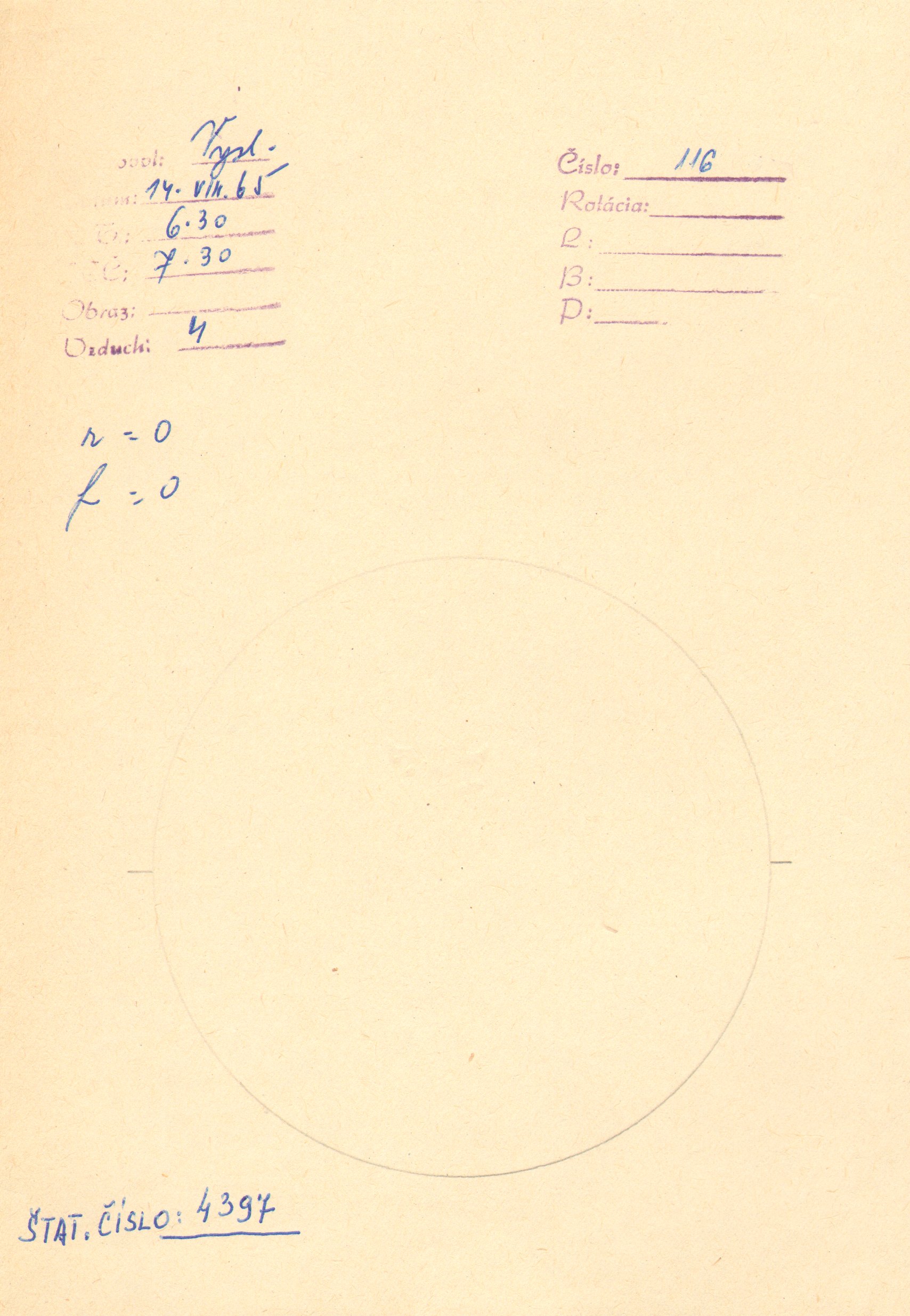Obrázok zákresu Slnka na deň 14.08.1965