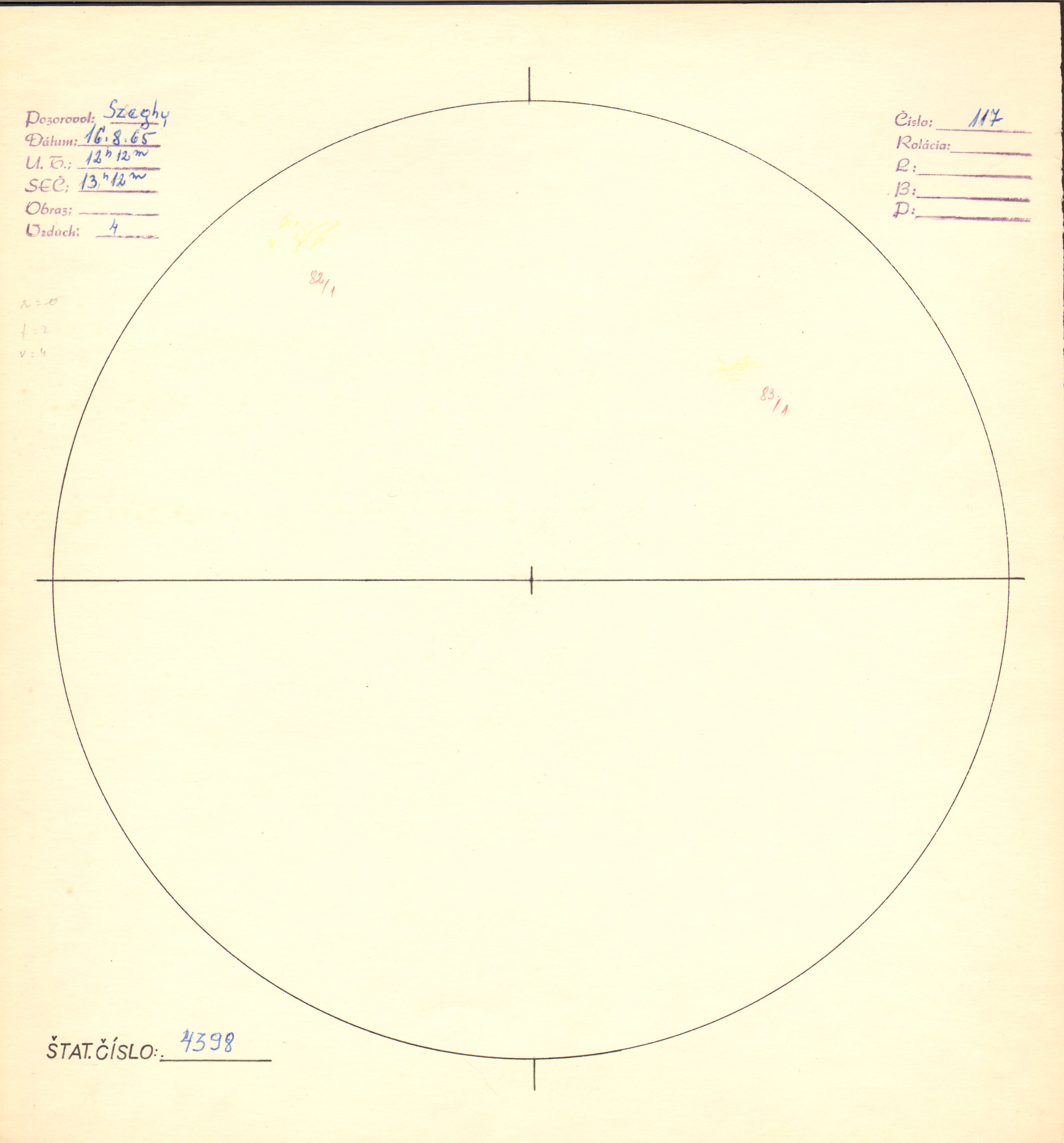 Obrázok zákresu Slnka na deň 16.08.1965
