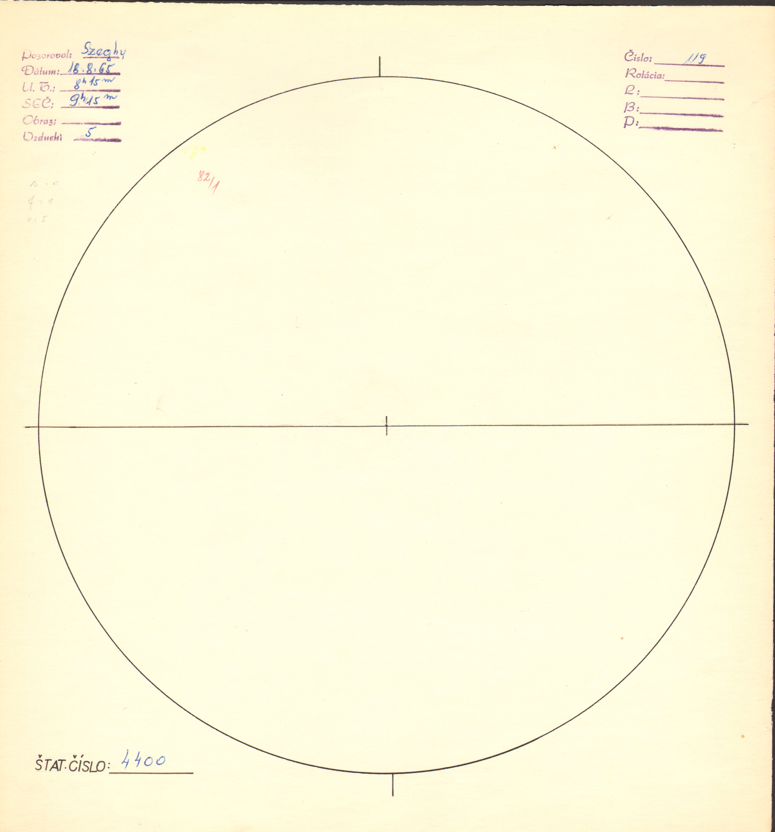 Obrázok zákresu Slnka na deň 18.08.1965