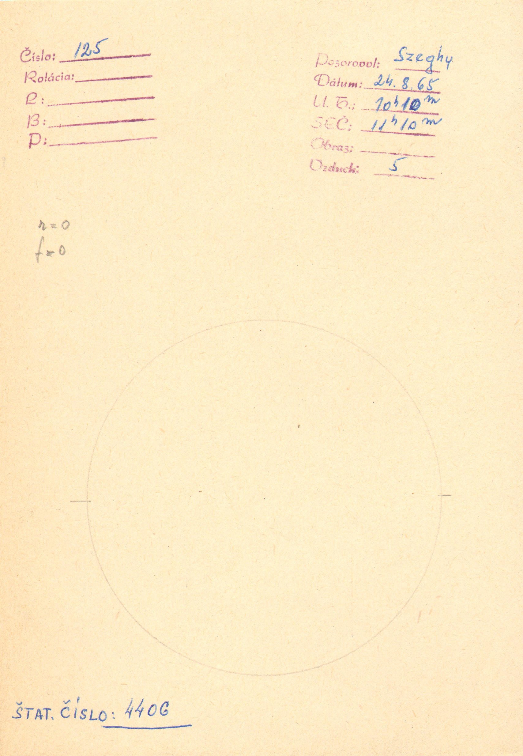 Obrázok zákresu Slnka na deň 24.08.1965