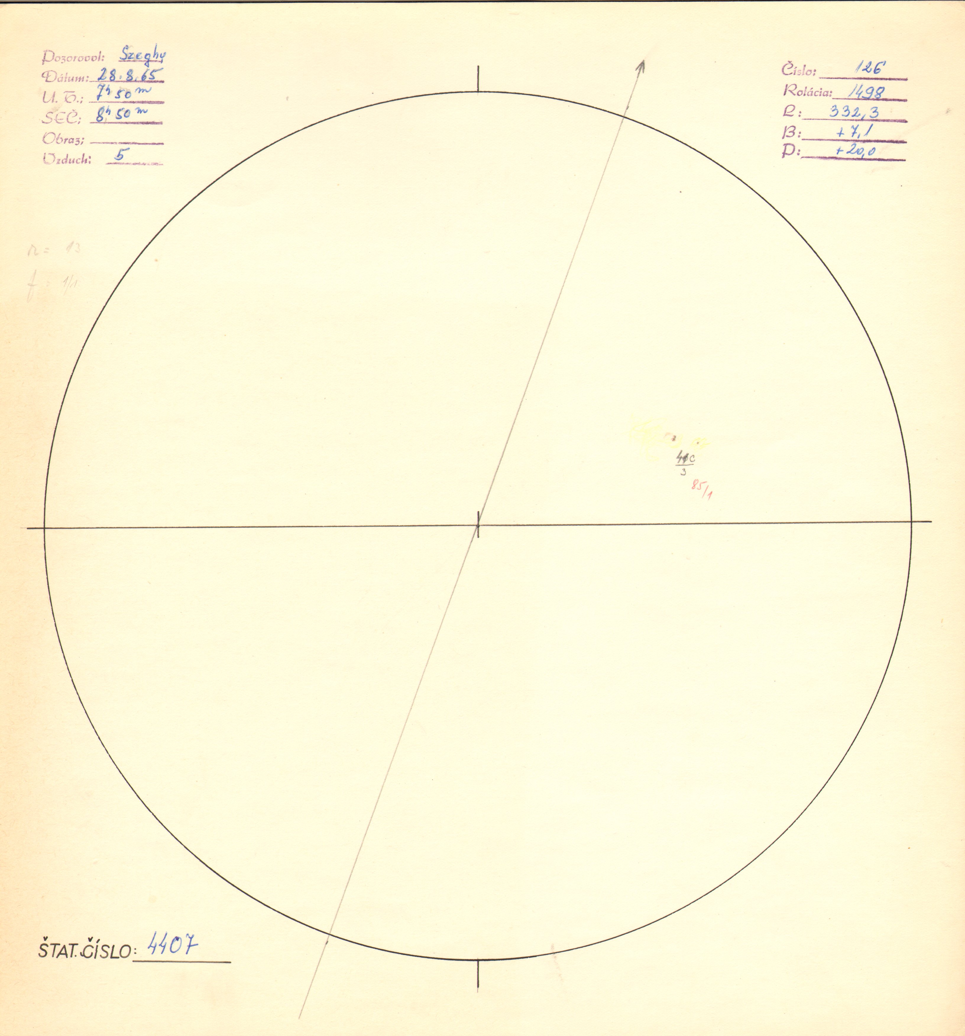 Obrázok zákresu Slnka na deň 28.08.1965
