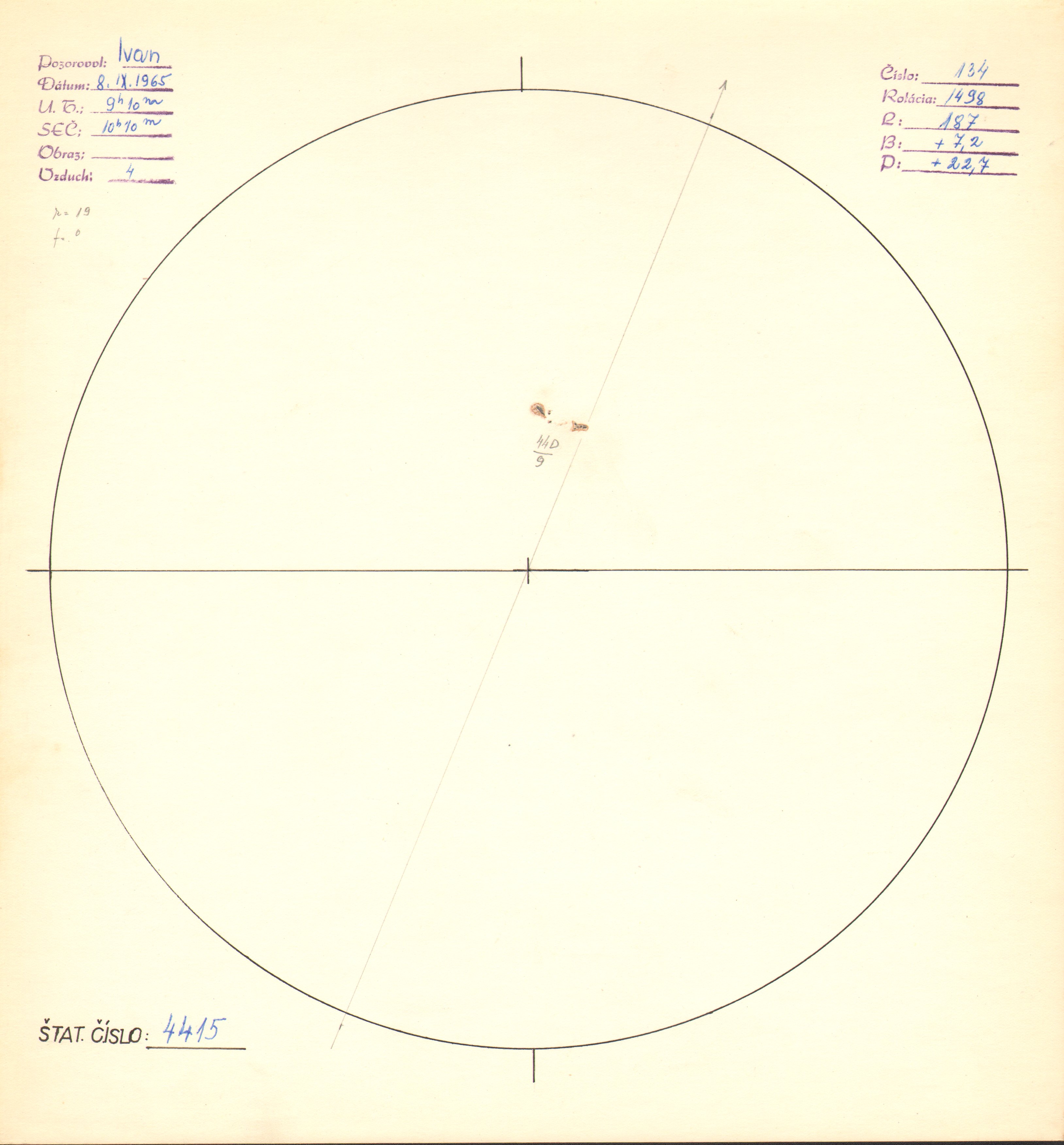 Obrázok zákresu Slnka na deň 08.09.1965