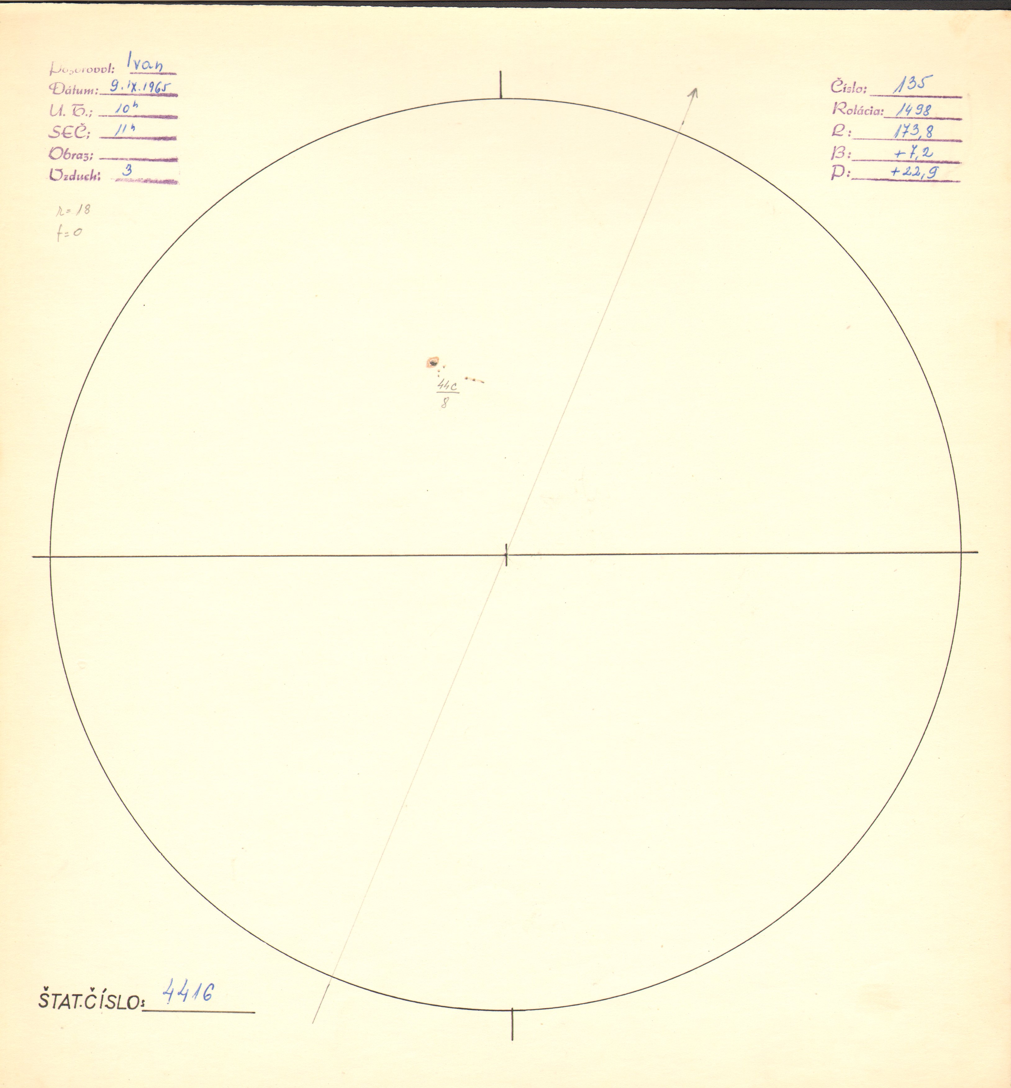 Obrázok zákresu Slnka na deň 09.09.1965