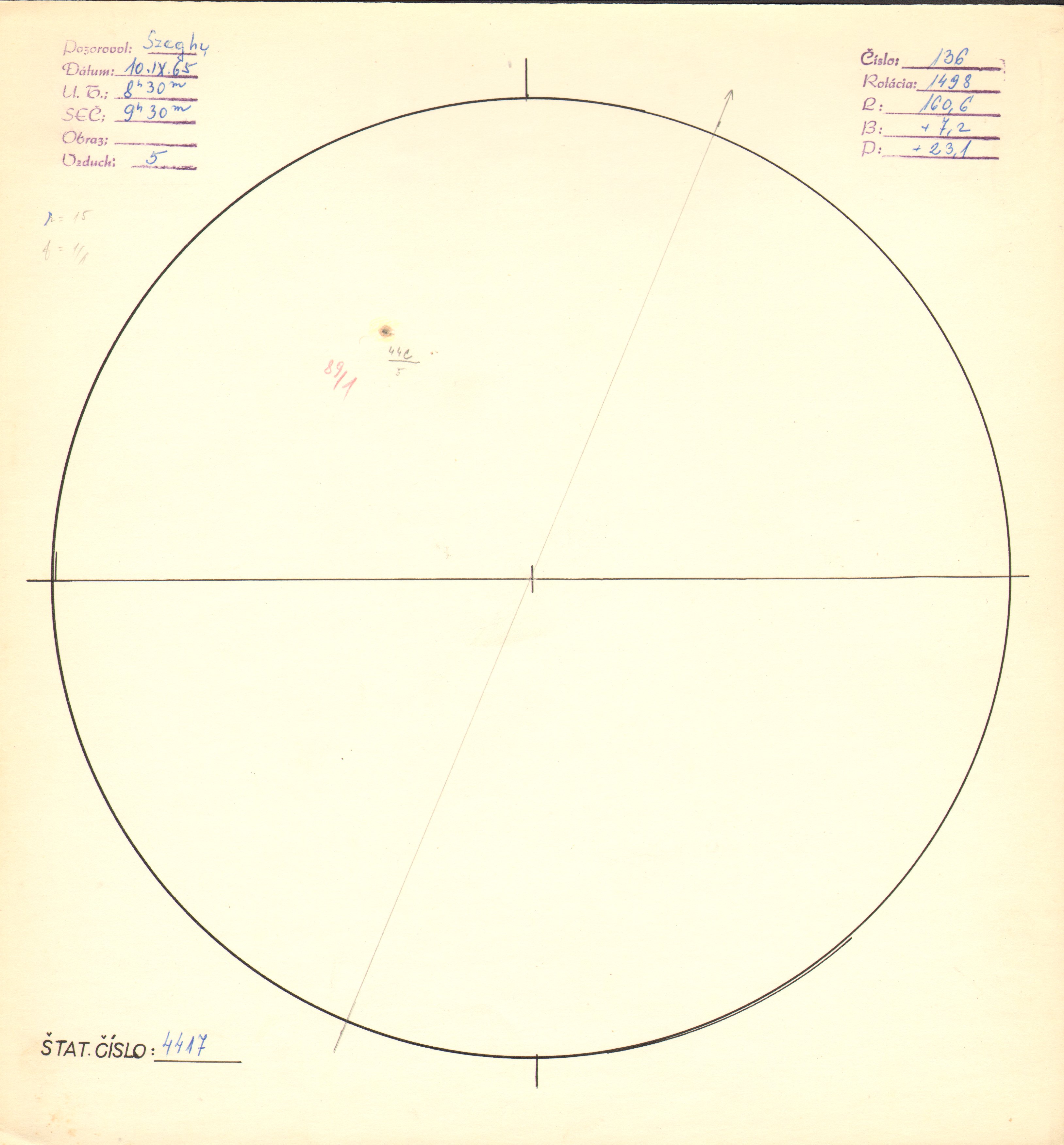 Obrázok zákresu Slnka na deň 10.09.1965