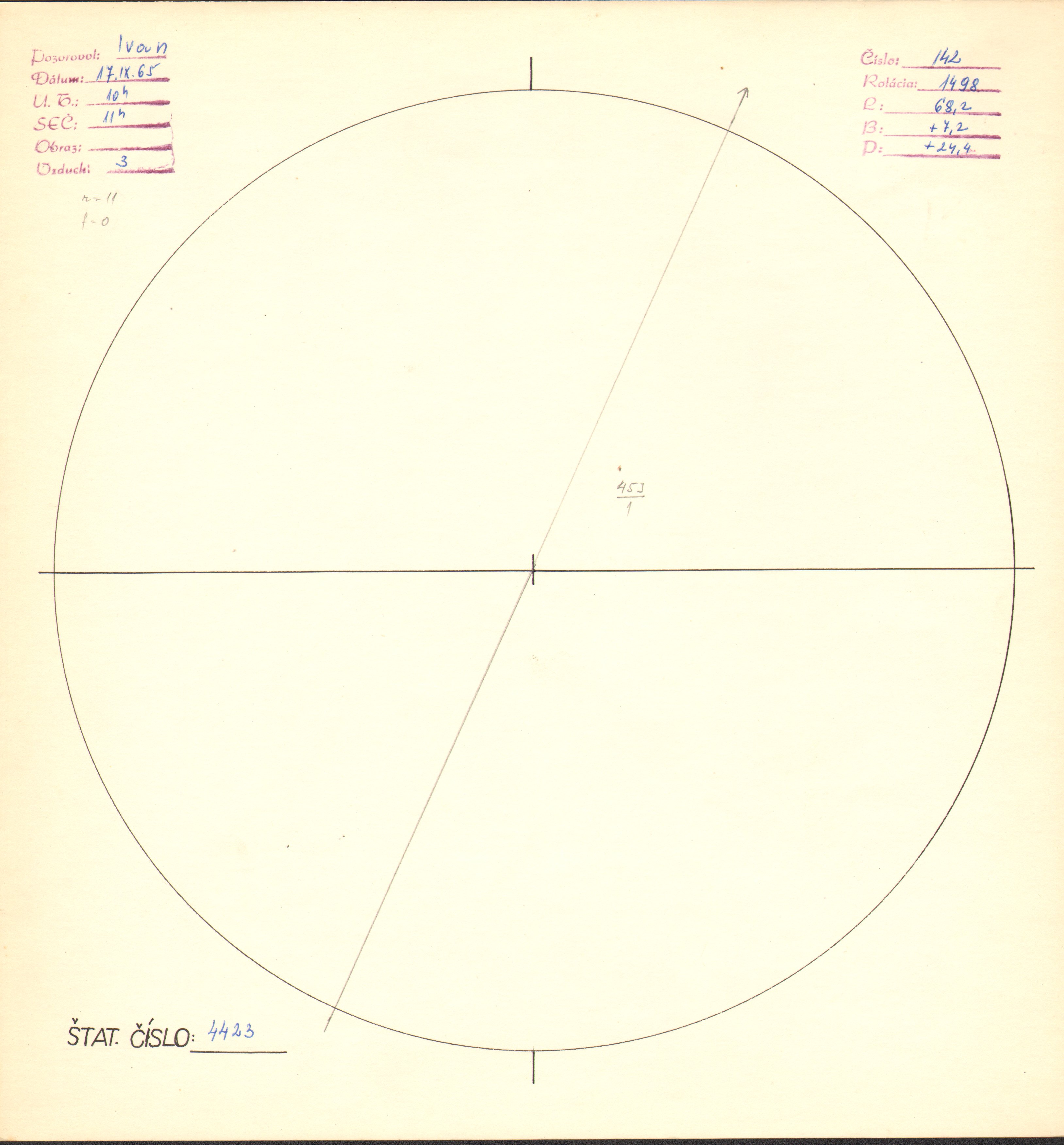 Obrázok zákresu Slnka na deň 17.09.1965