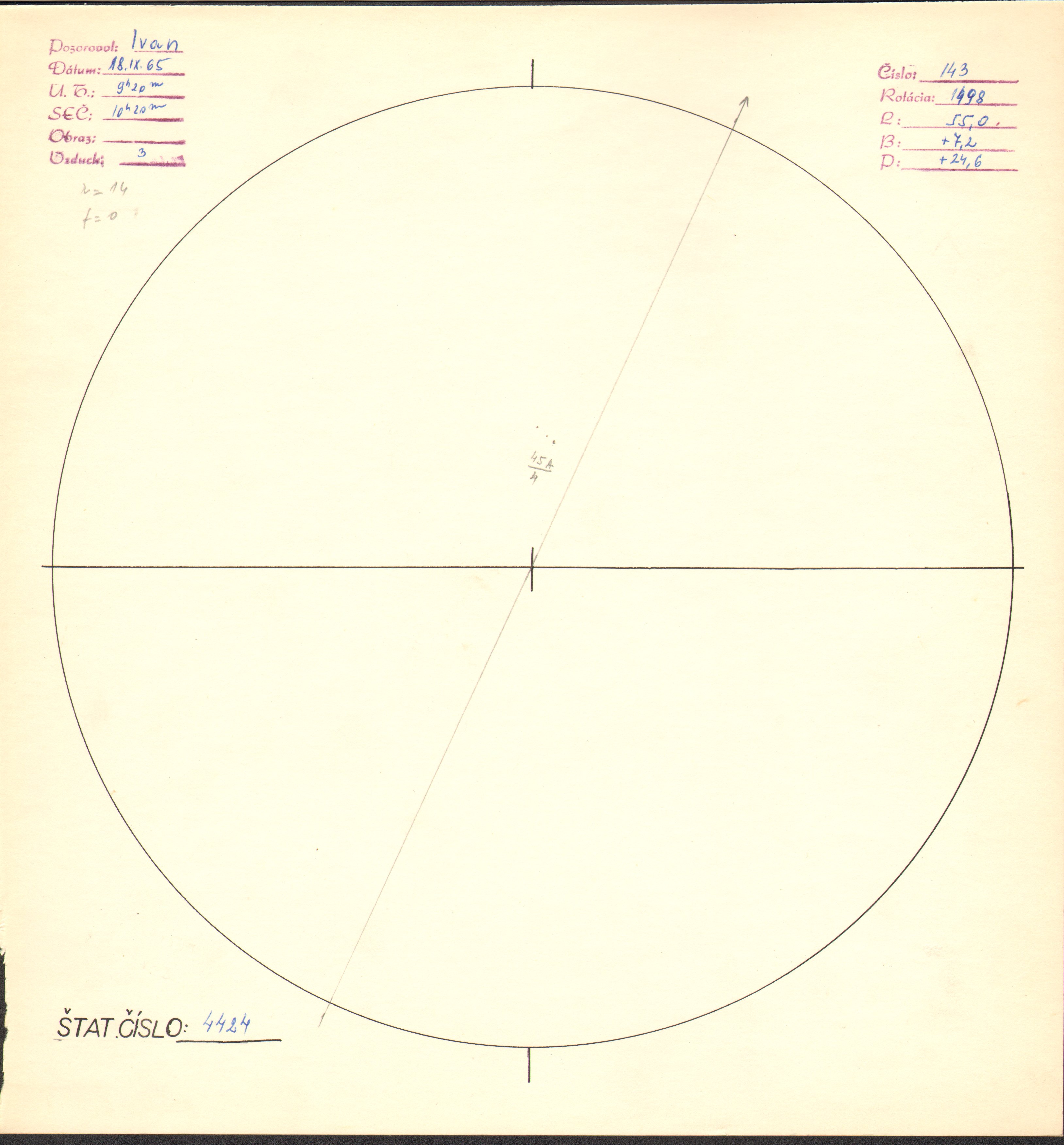 Obrázok zákresu Slnka na deň 18.09.1965