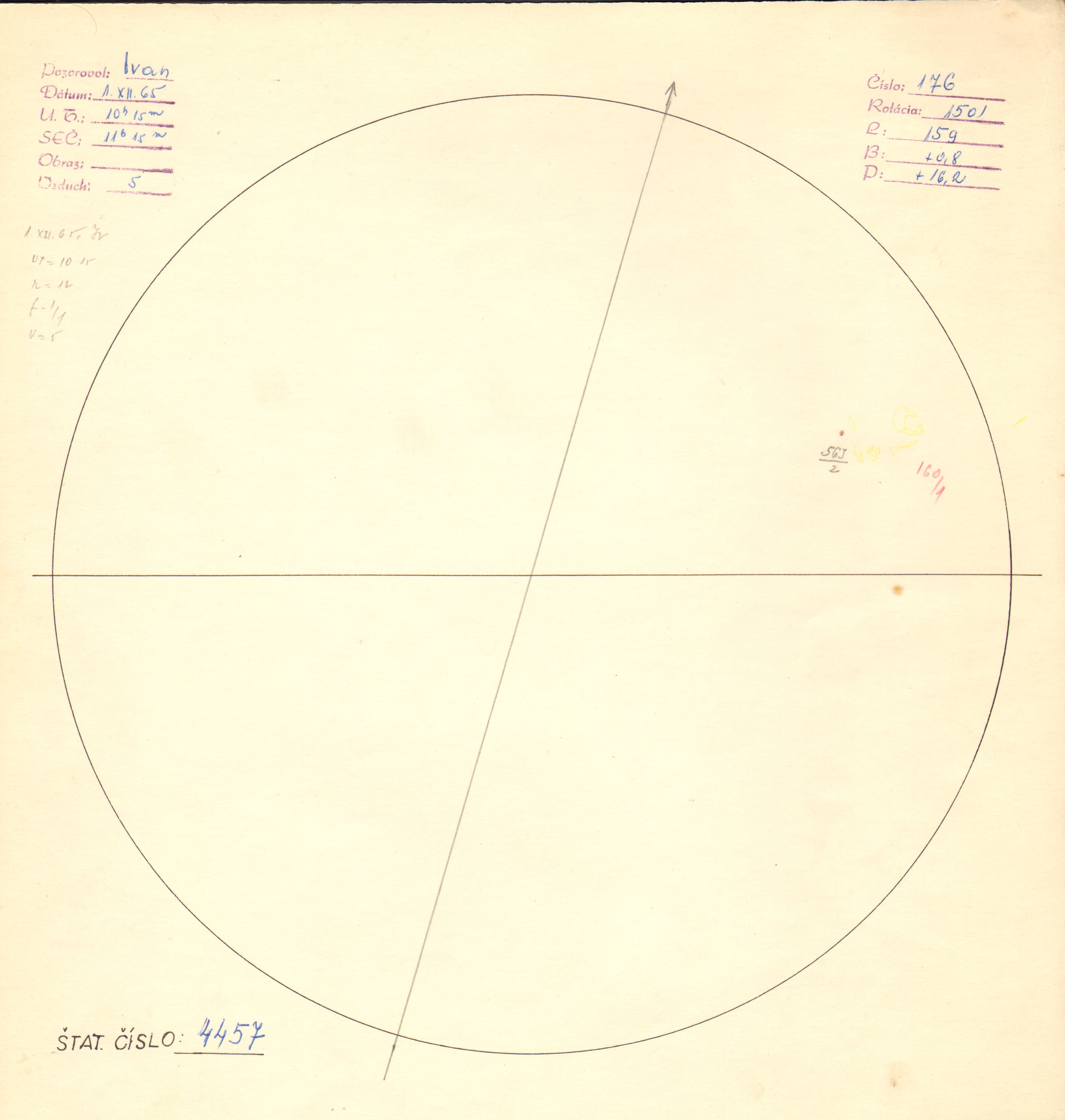 Obrázok zákresu Slnka na deň 01.12.1965