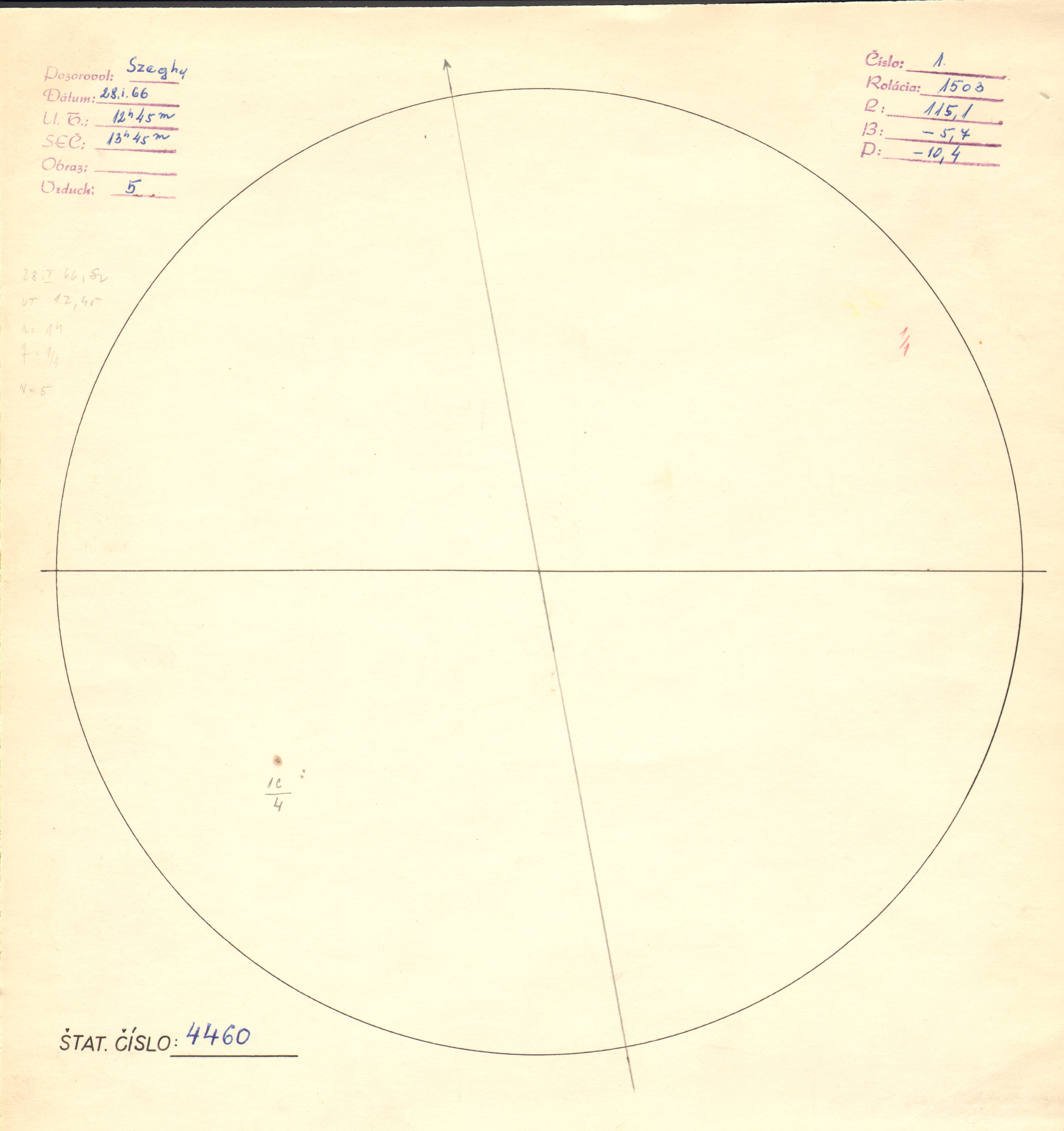 Obrázok zákresu Slnka na deň 28.01.1966