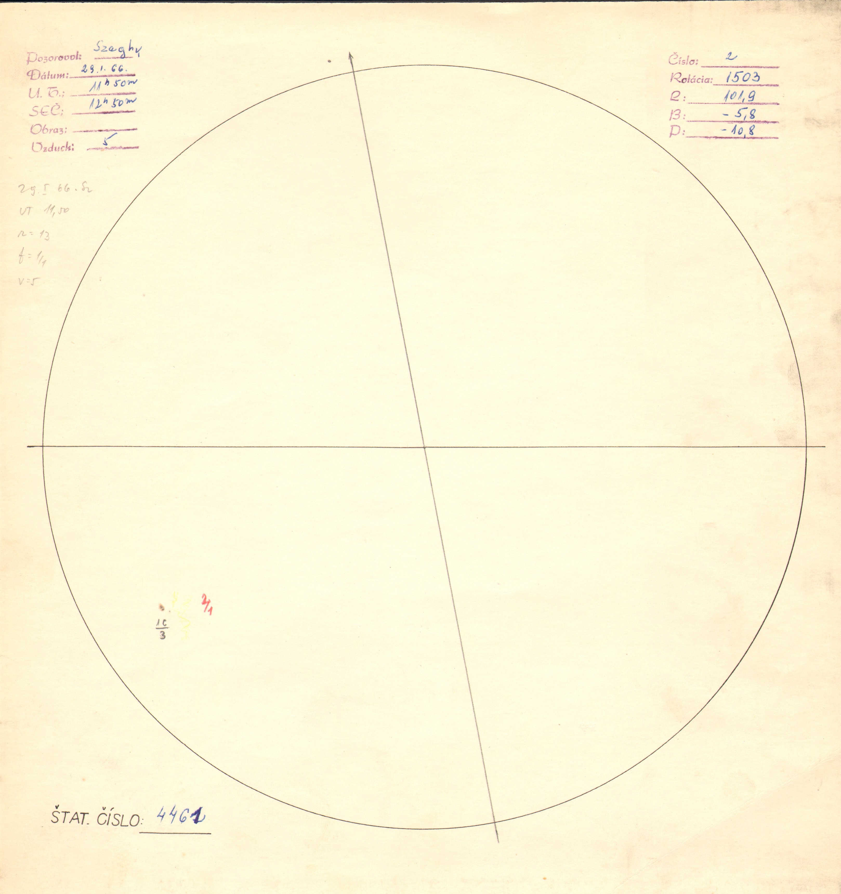 Obrázok zákresu Slnka na deň 29.01.1966