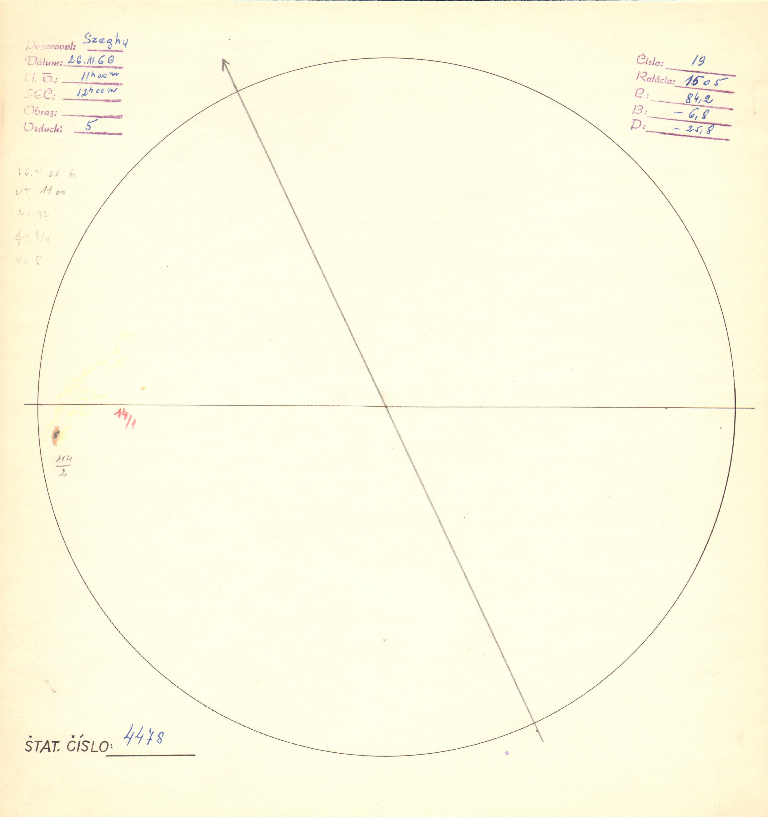Obrázok zákresu Slnka na deň 26.03.1966