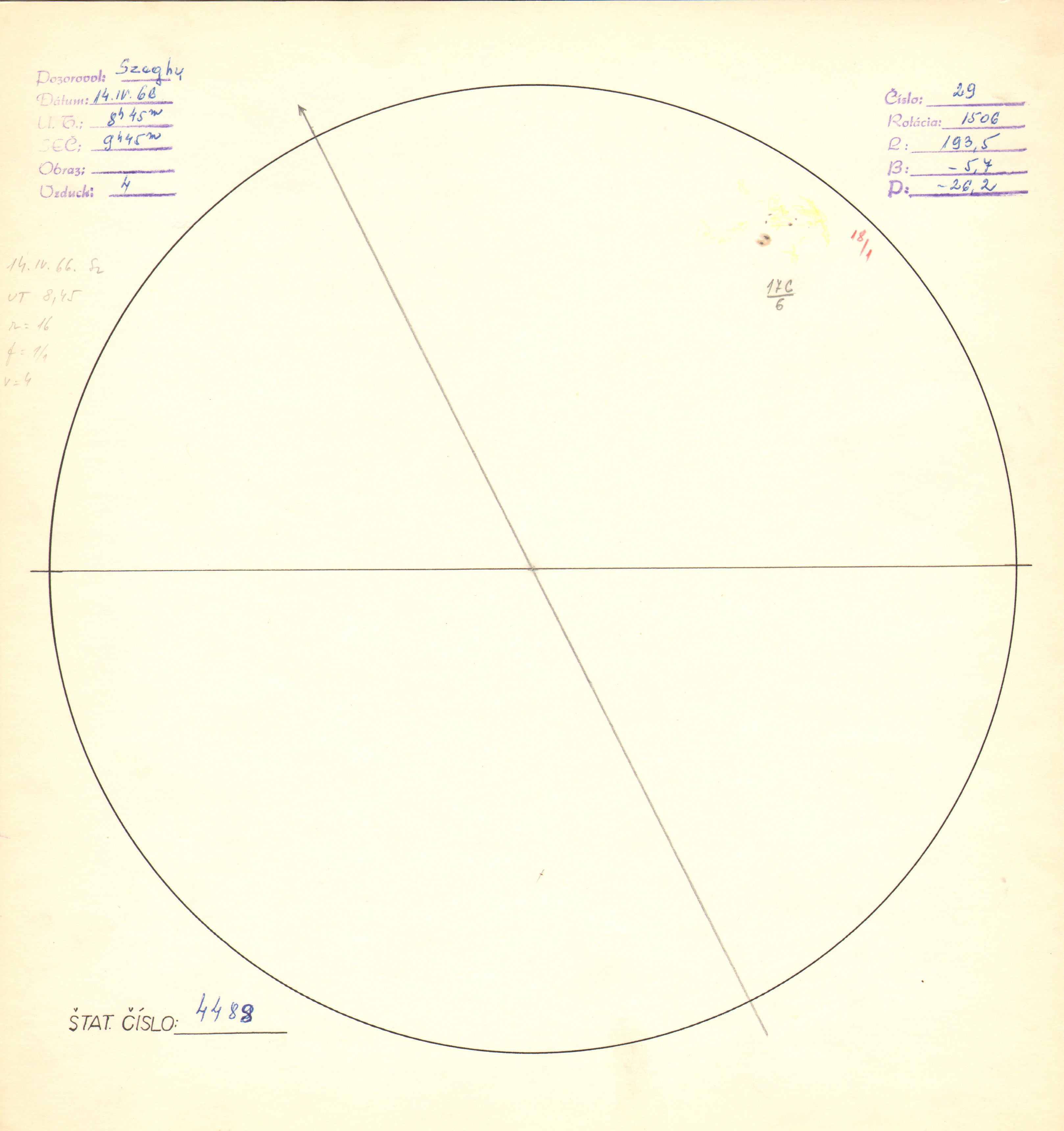 Obrázok zákresu Slnka na deň 14.04.1966
