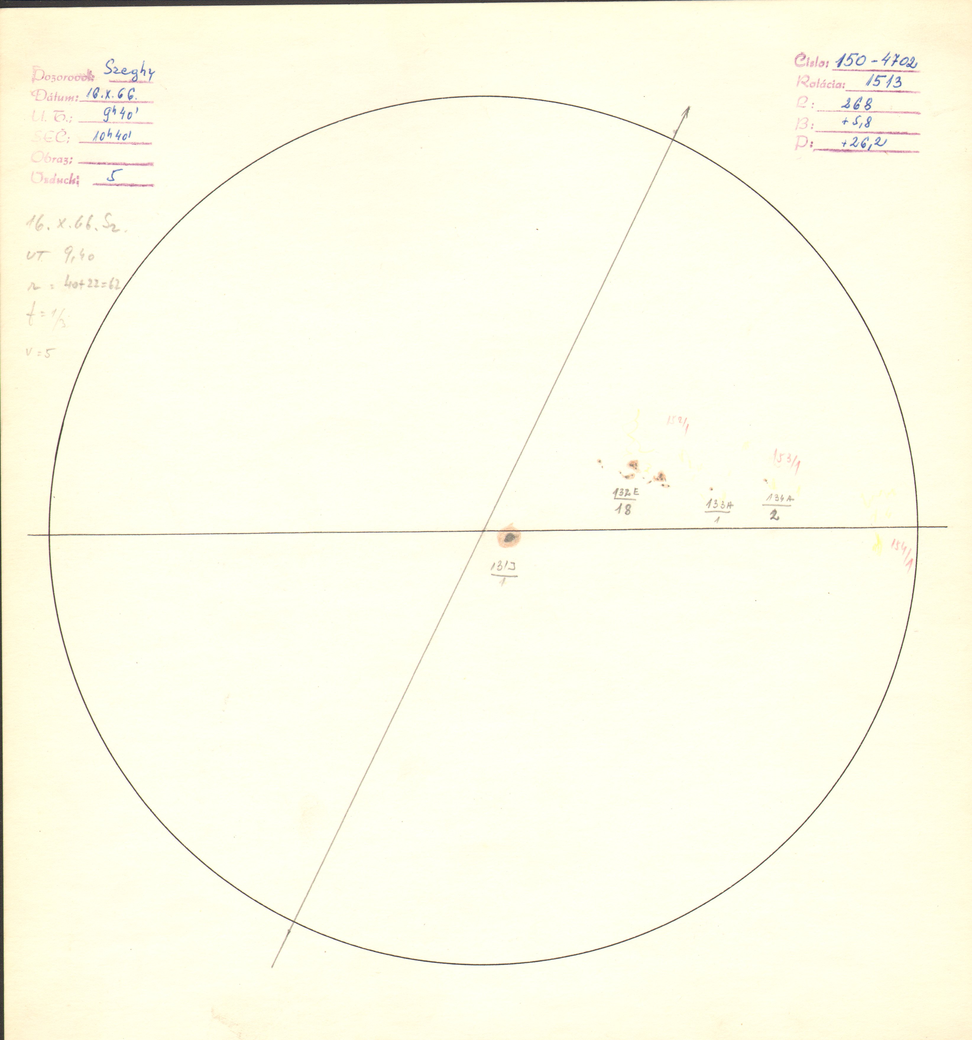 Obrázok zákresu Slnka na deň 16.10.1966