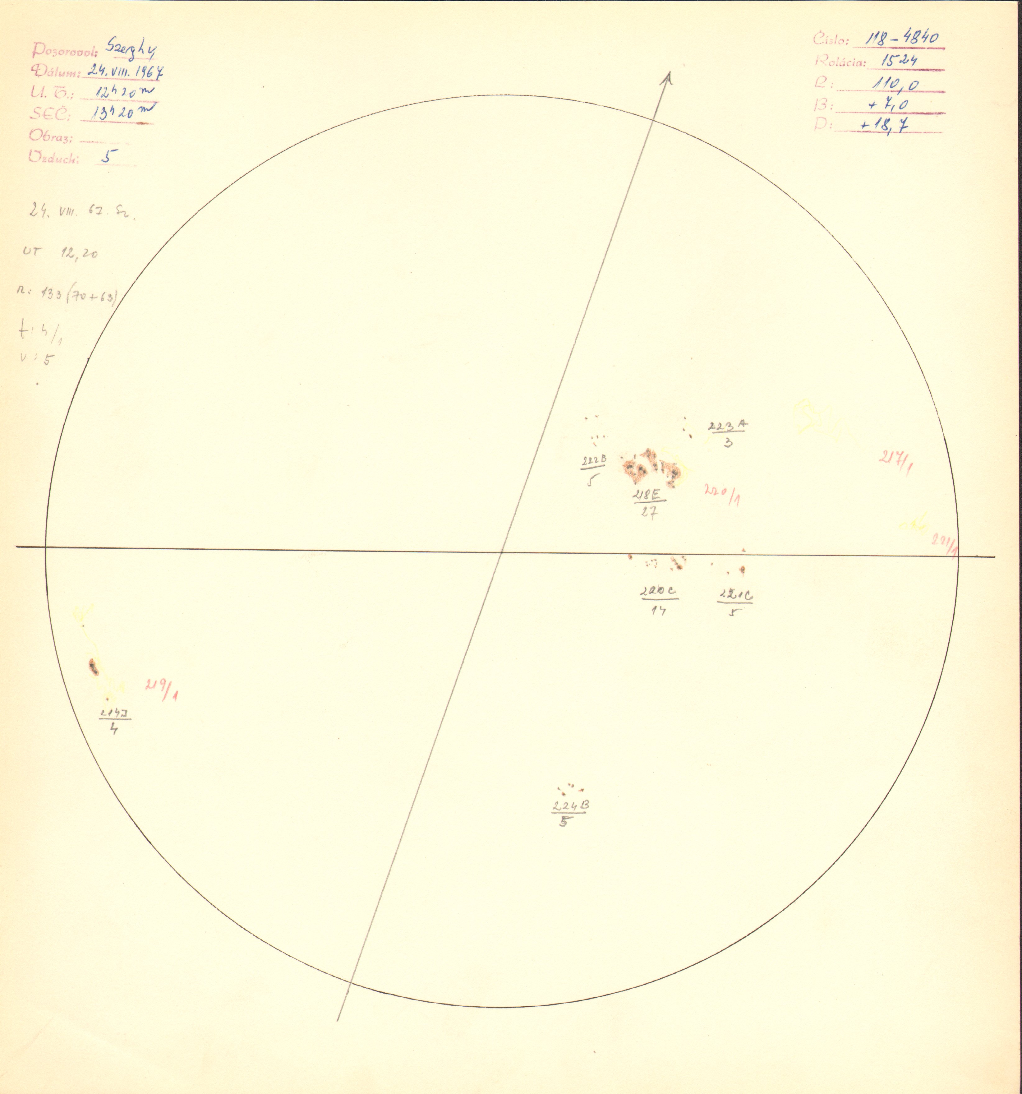 Obrázok zákresu Slnka na deň 24.08.1967