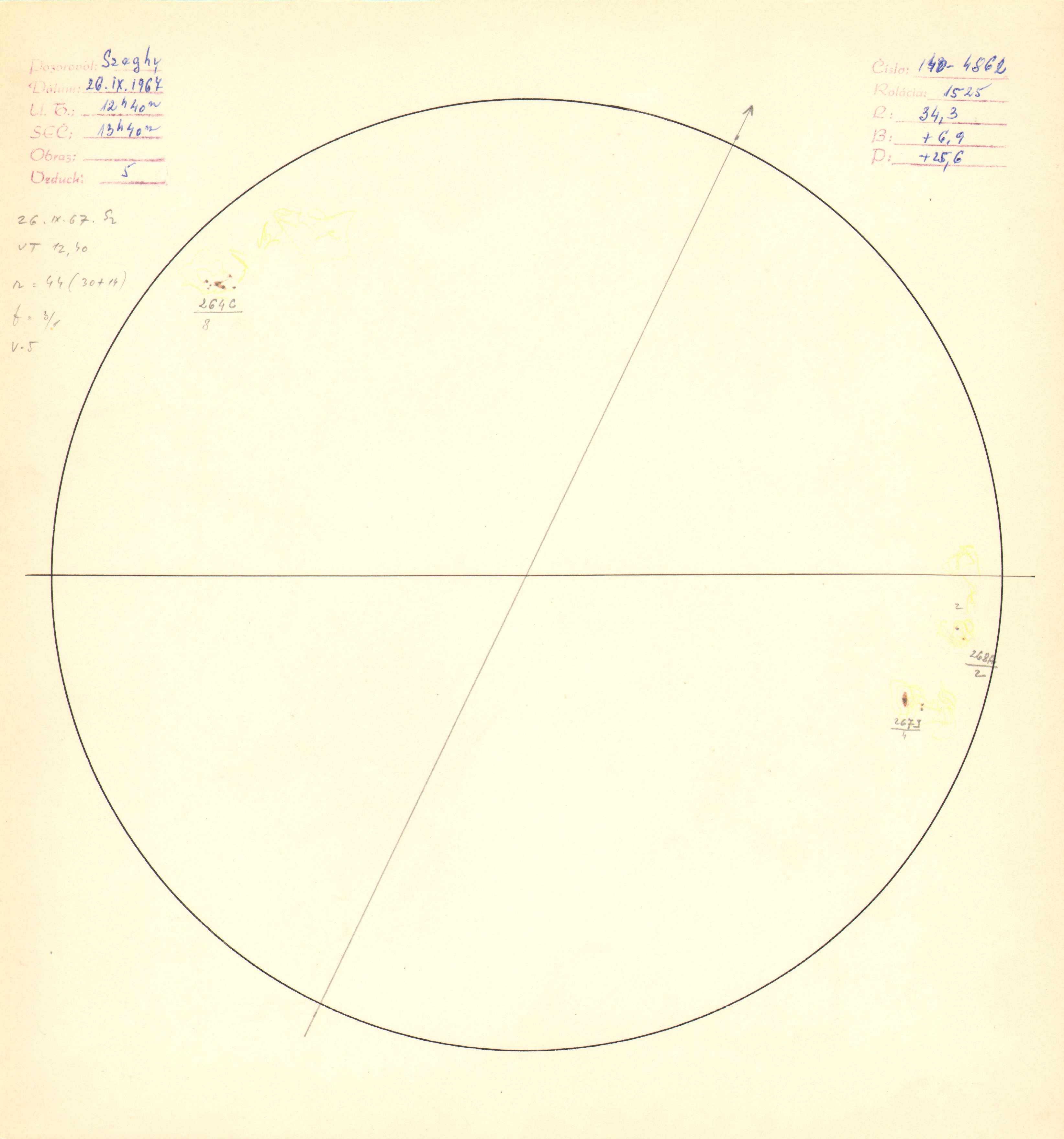 Obrázok zákresu Slnka na deň 26.09.1967