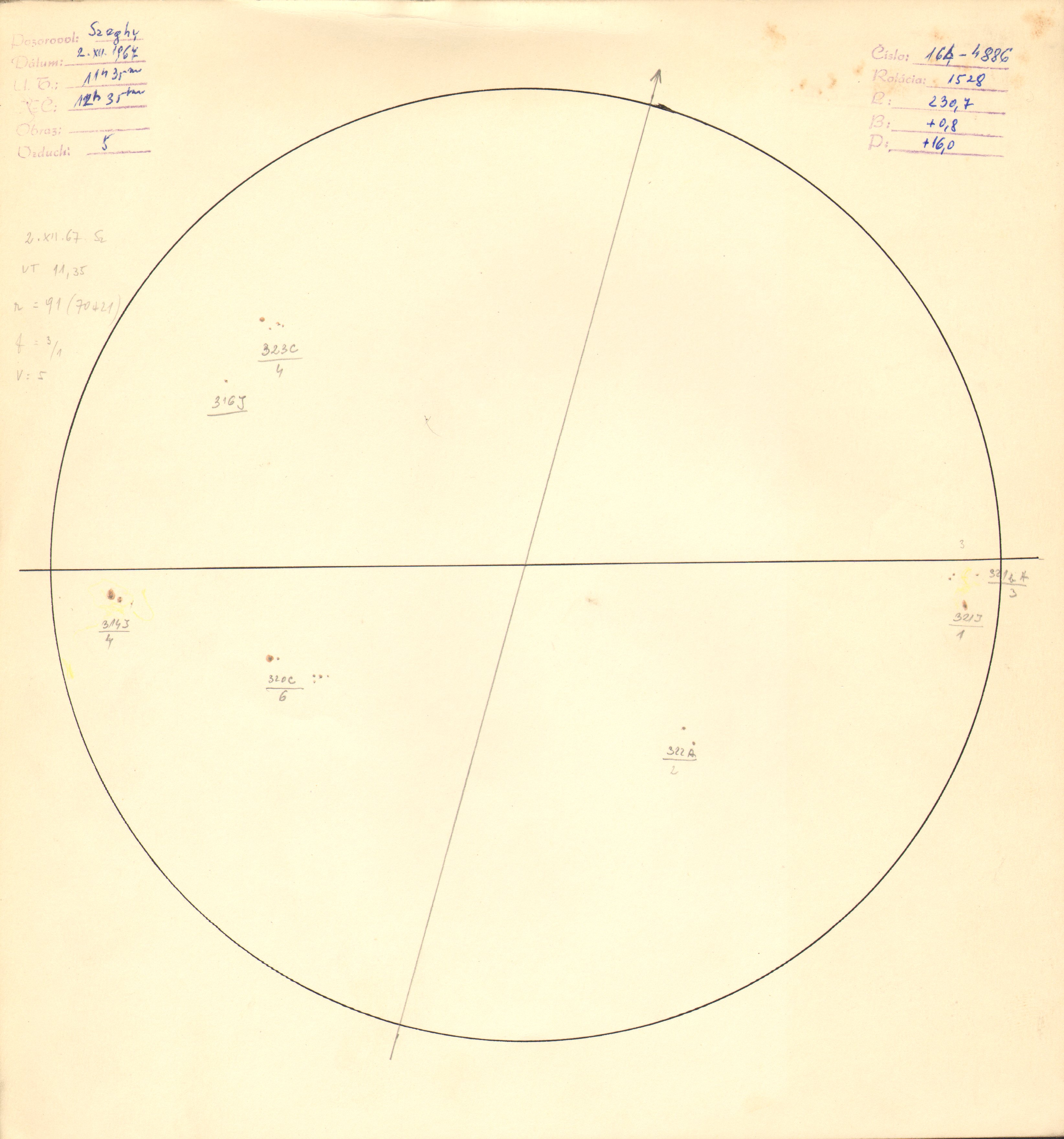 Obrázok zákresu Slnka na deň 02.12.1967