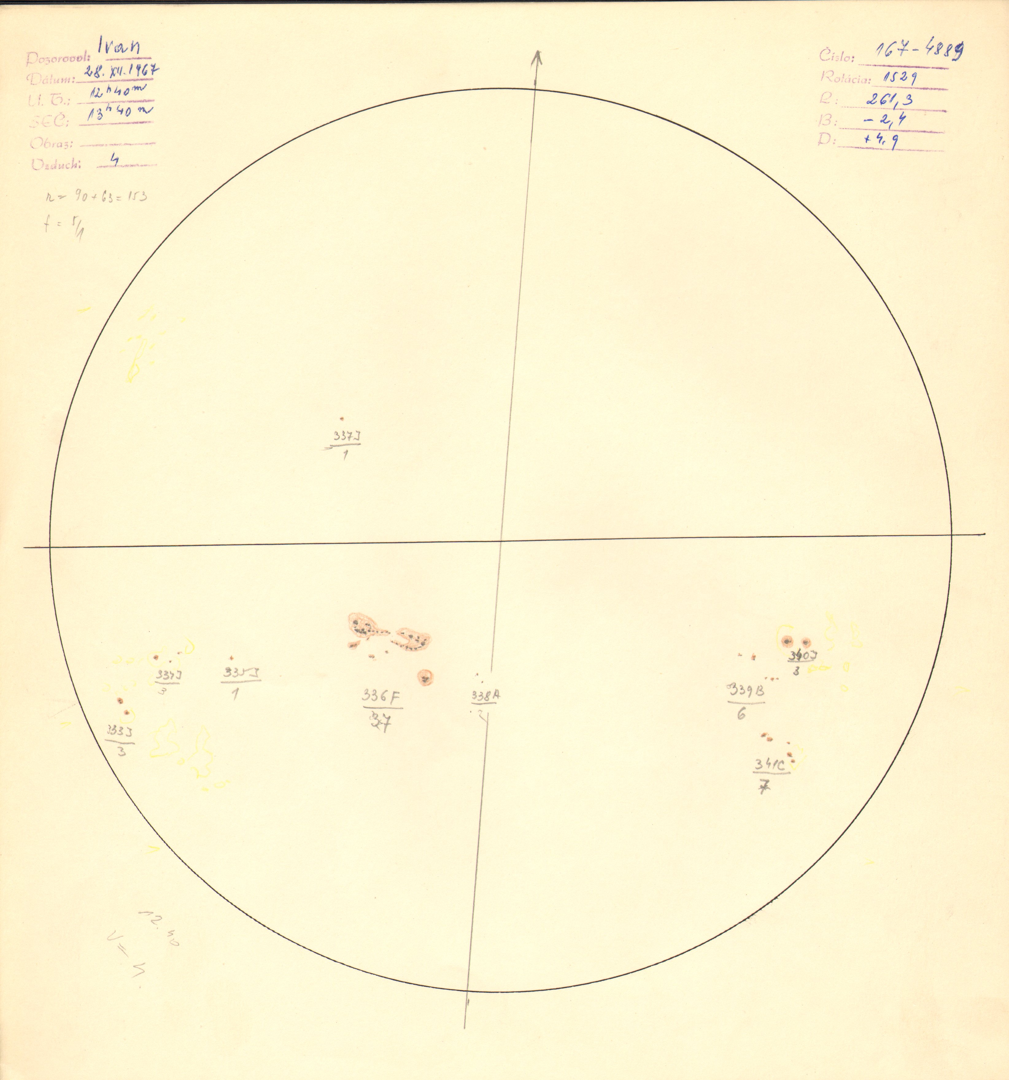 Obrázok zákresu Slnka na deň 28.12.1967