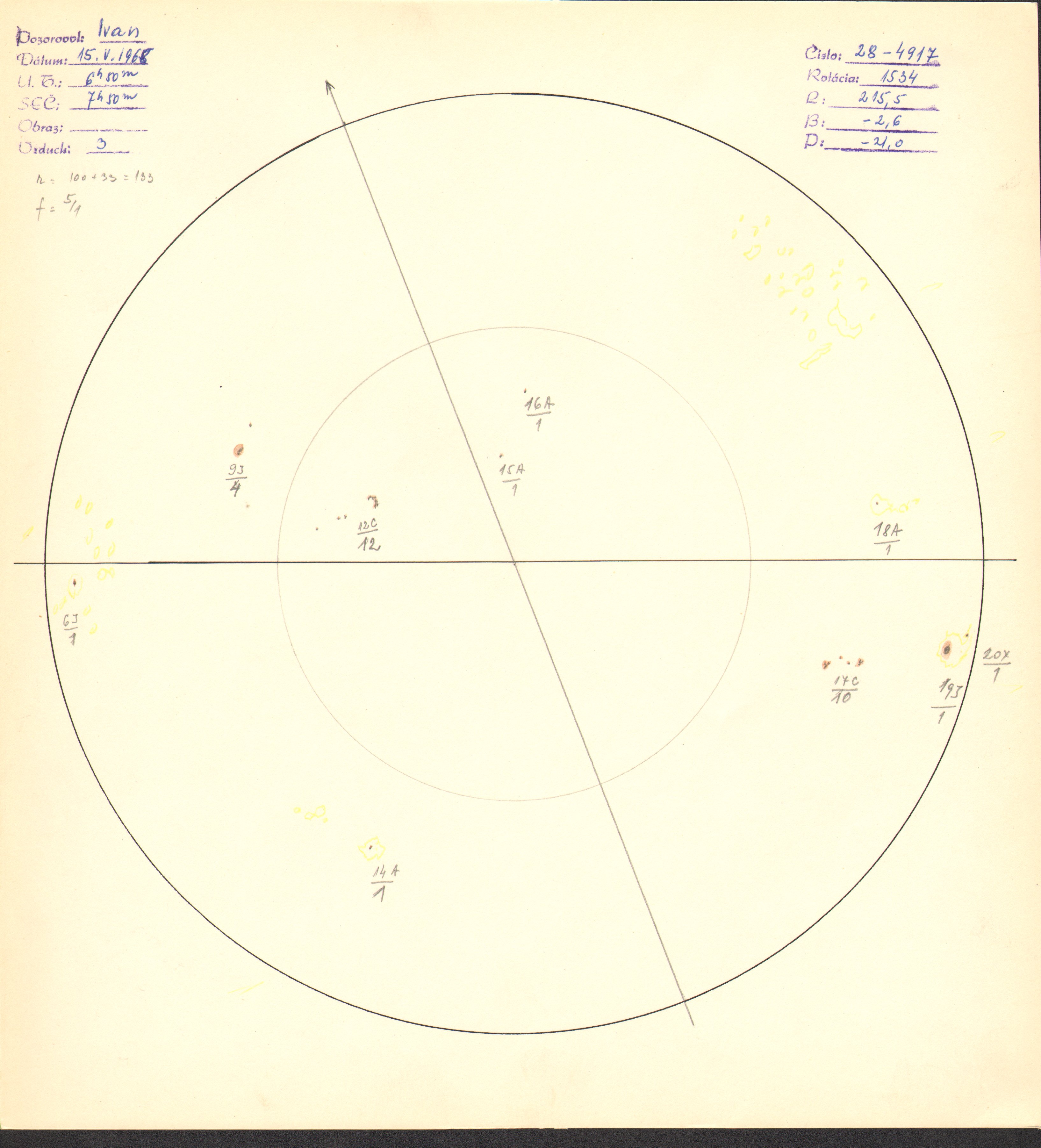 Obrázok zákresu Slnka na deň 15.05.1968