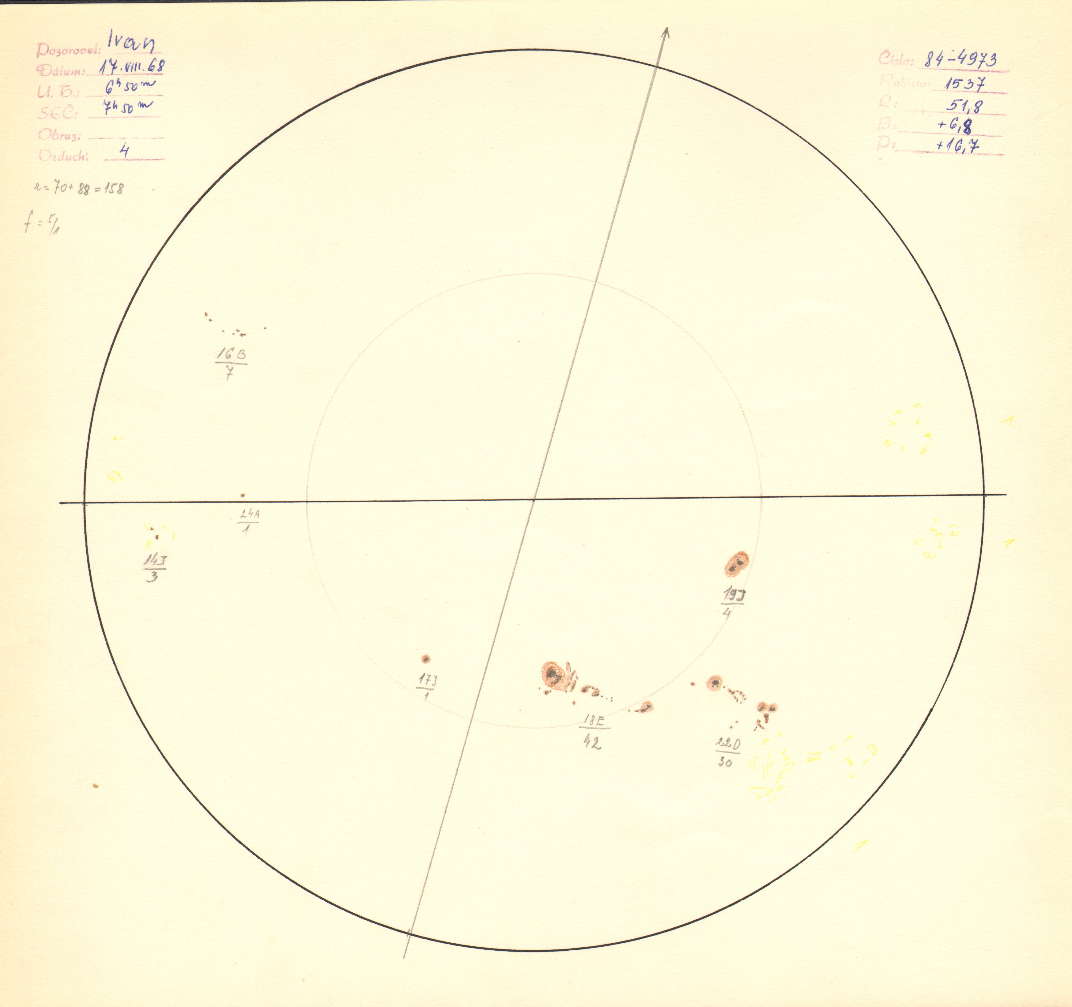 Obrázok zákresu Slnka na deň 17.08.1968