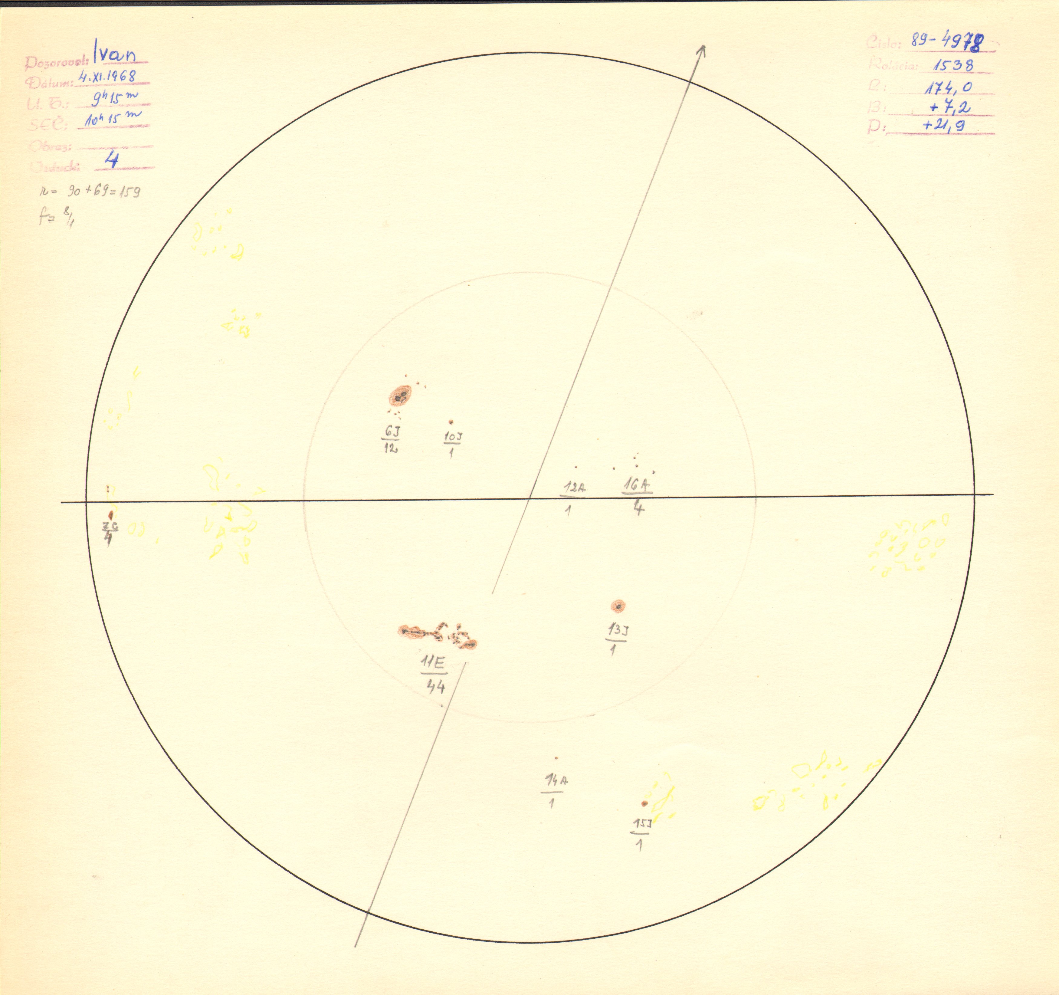 Obrázok zákresu Slnka na deň 04.09.1968